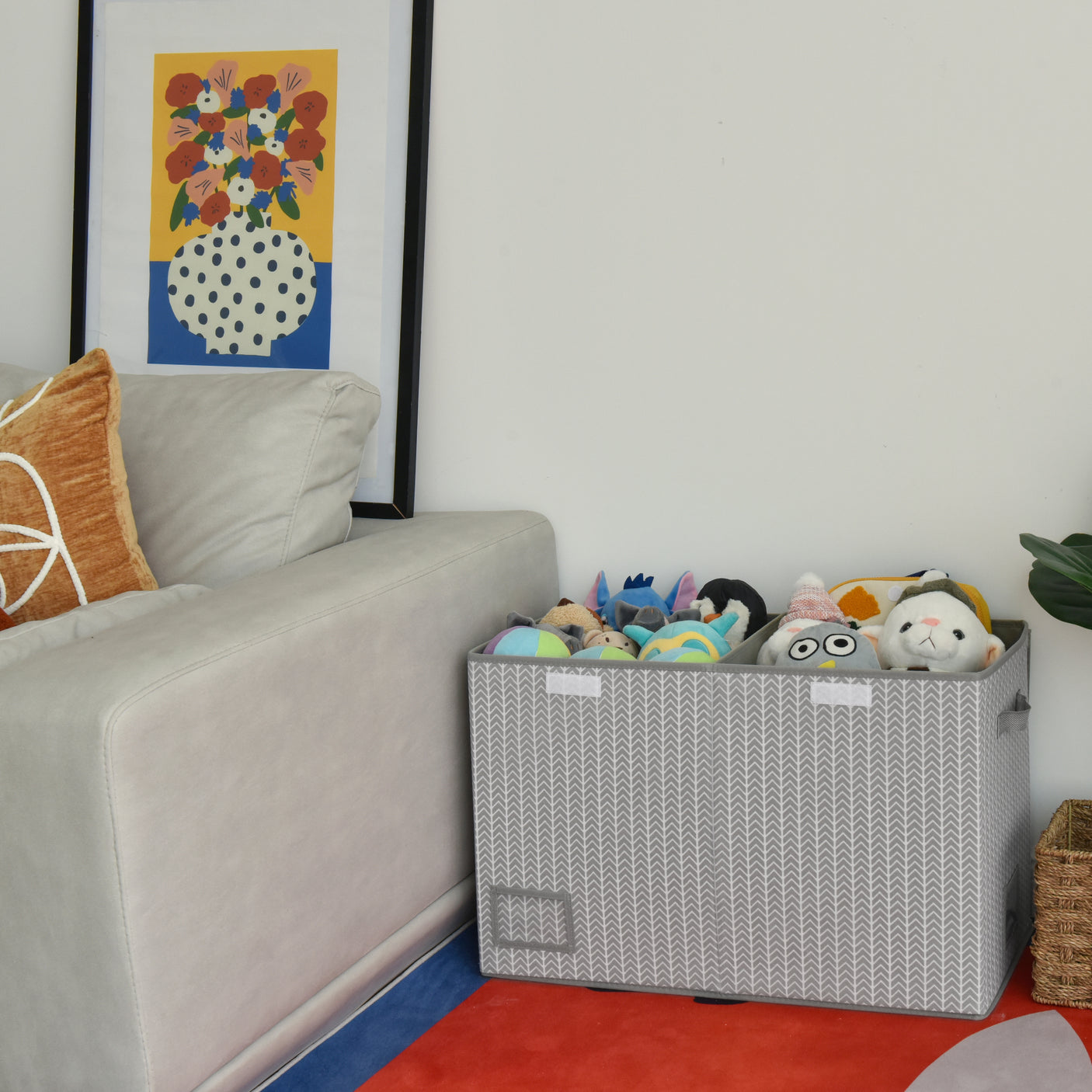 Large Storage Bins with Lids and Label Holder