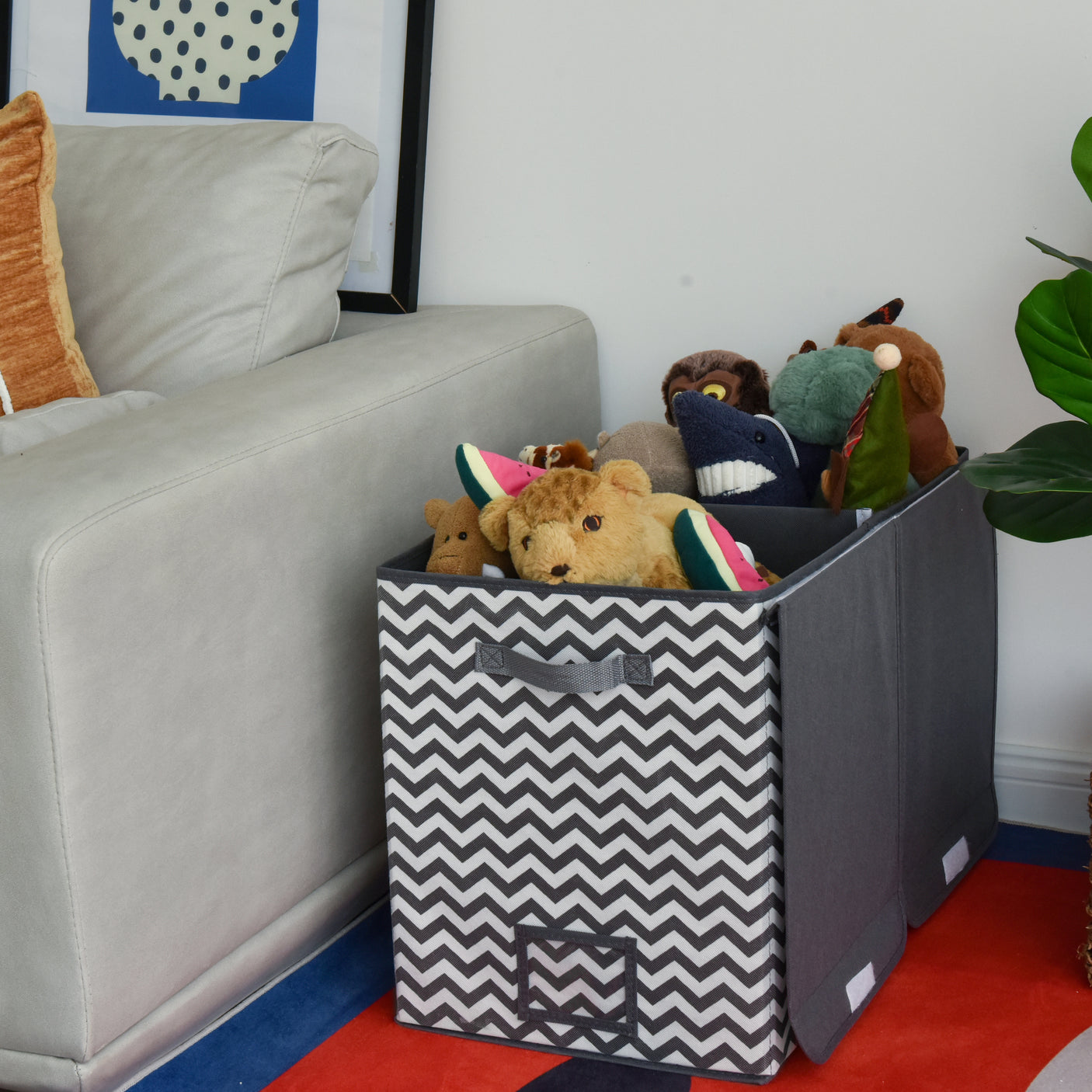 Large Storage Bins with Lids and Label Holder