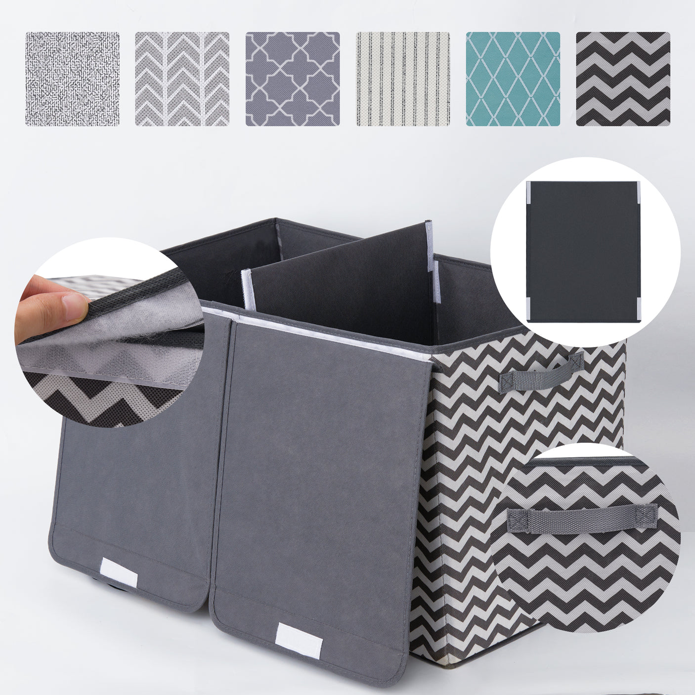 Large Storage Bins with Lids and Label Holder
