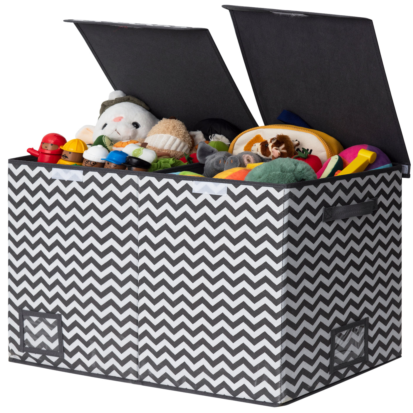 Large Storage Bins with Lids and Label Holder