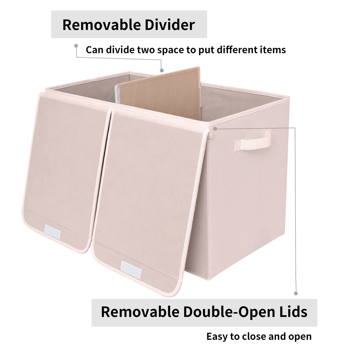Large Storage Bins with Lids and Label Holder