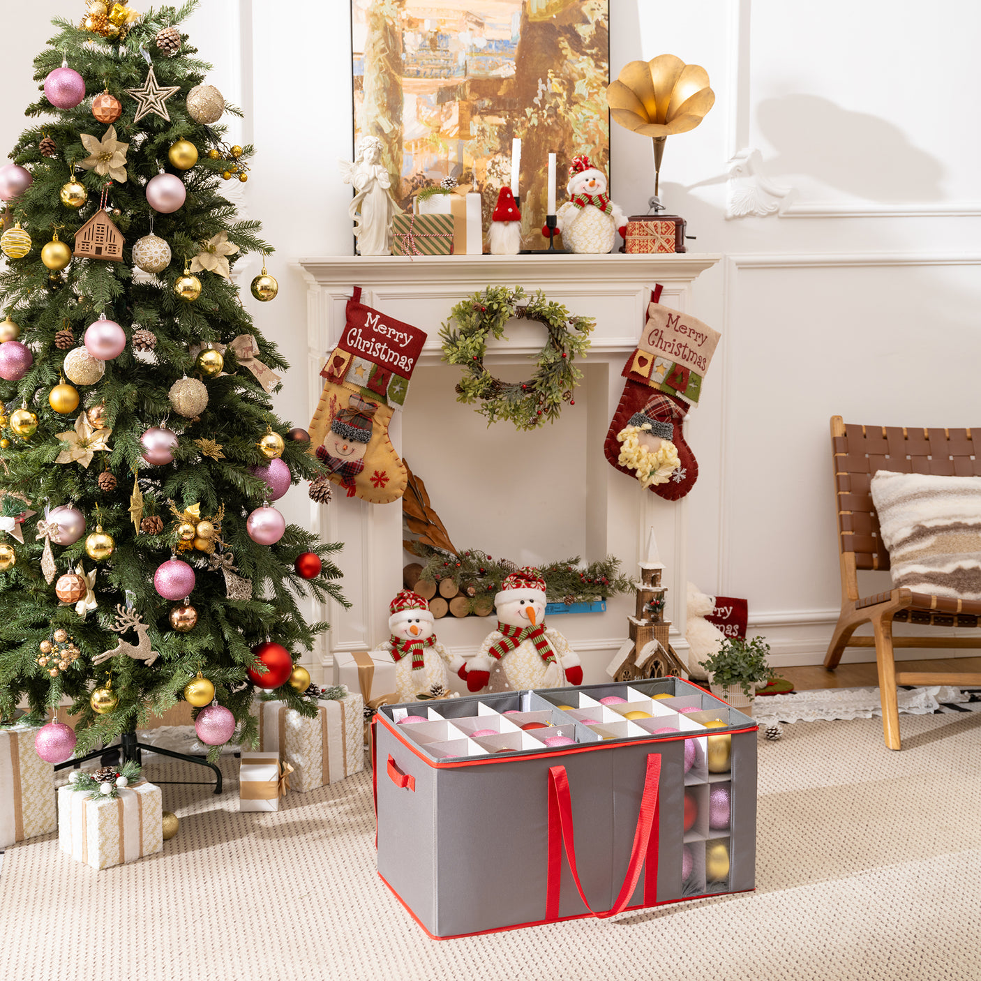 54-4" Ornaments Christmas Ornament Storage Box