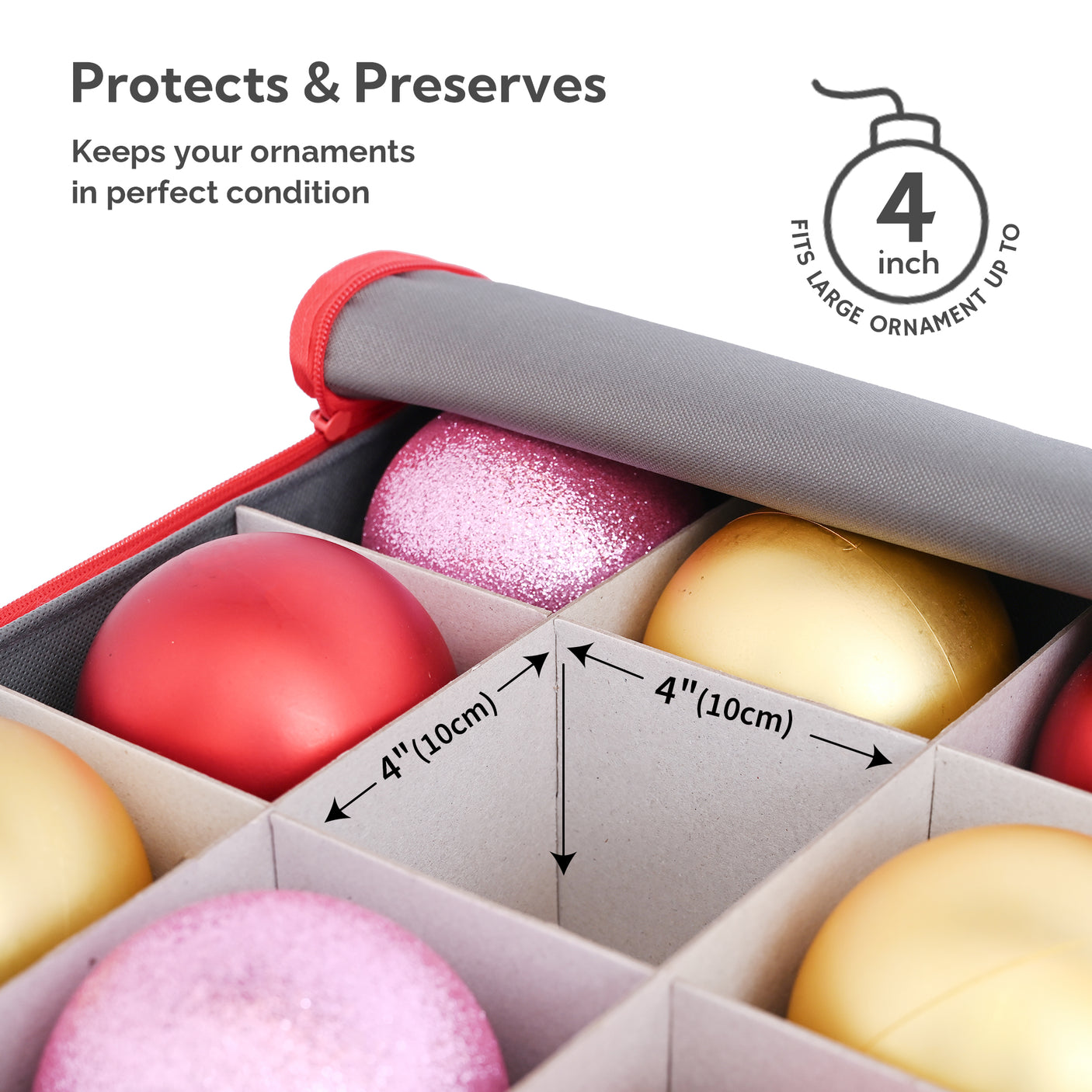 54-4" Ornaments Christmas Ornament Storage Box