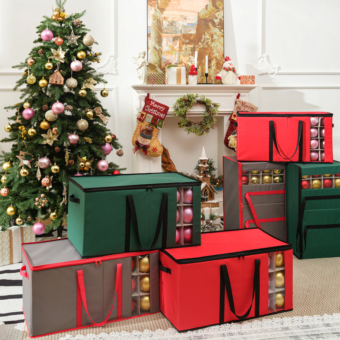 54-4" Ornaments Christmas Ornament Storage Box