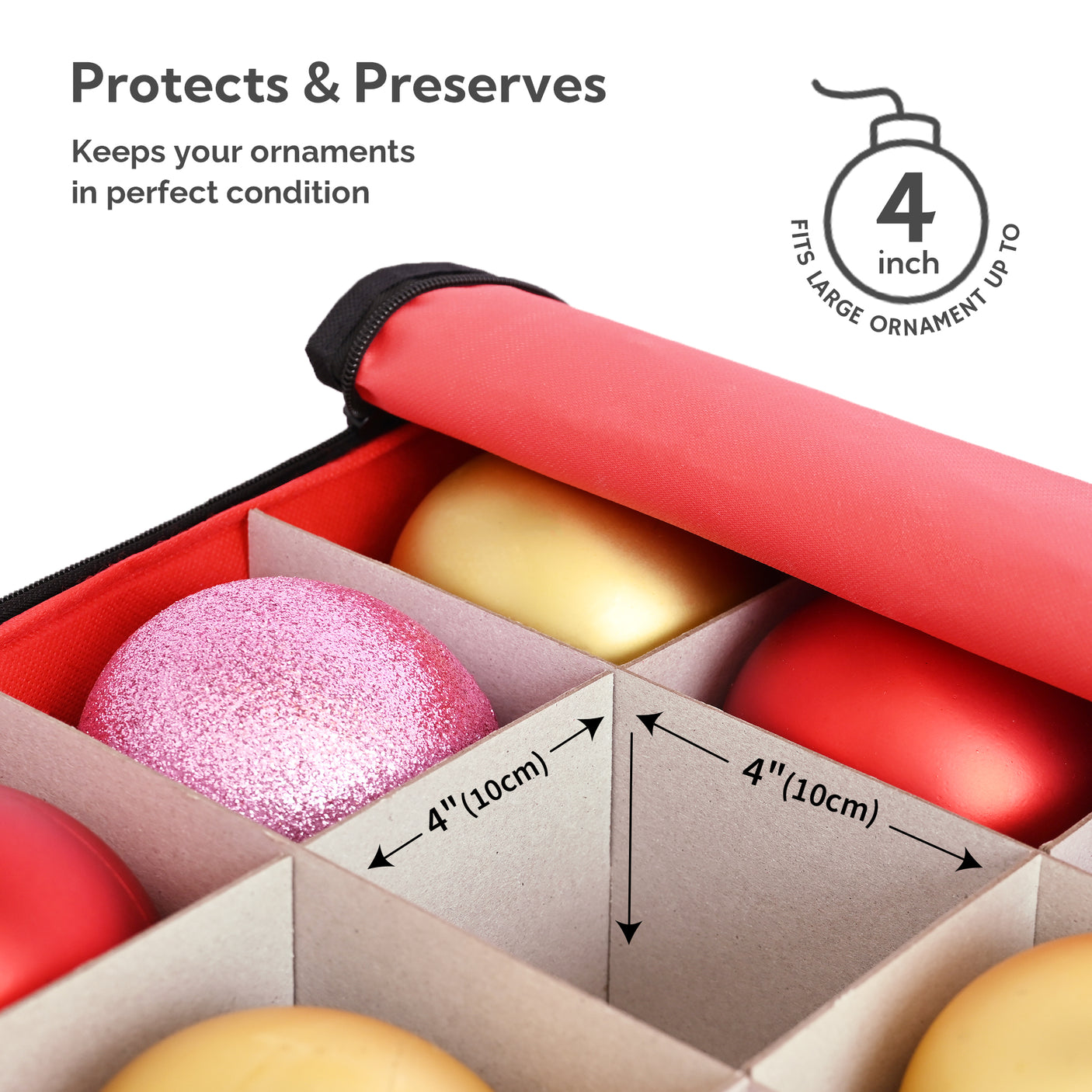 54-4" Ornaments Christmas Ornament Storage Box