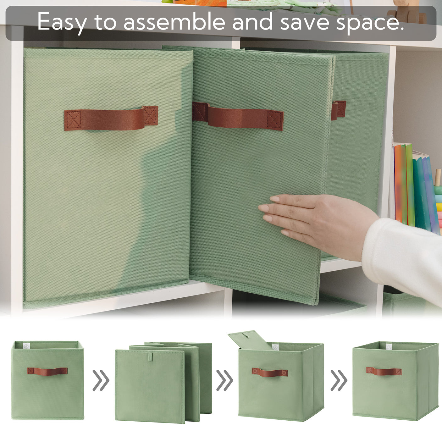 Cube Storage Bins, 13 x 13 inches, 6 Pack