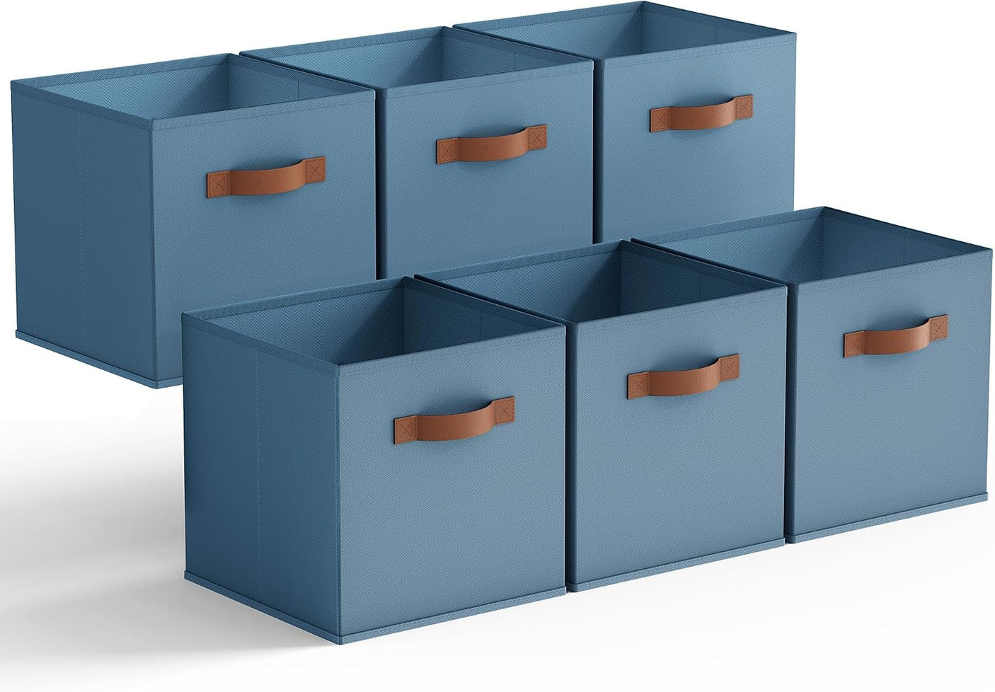 11 Inch Cube Storage Bins for Shelves, 6-Pack, Light Blue