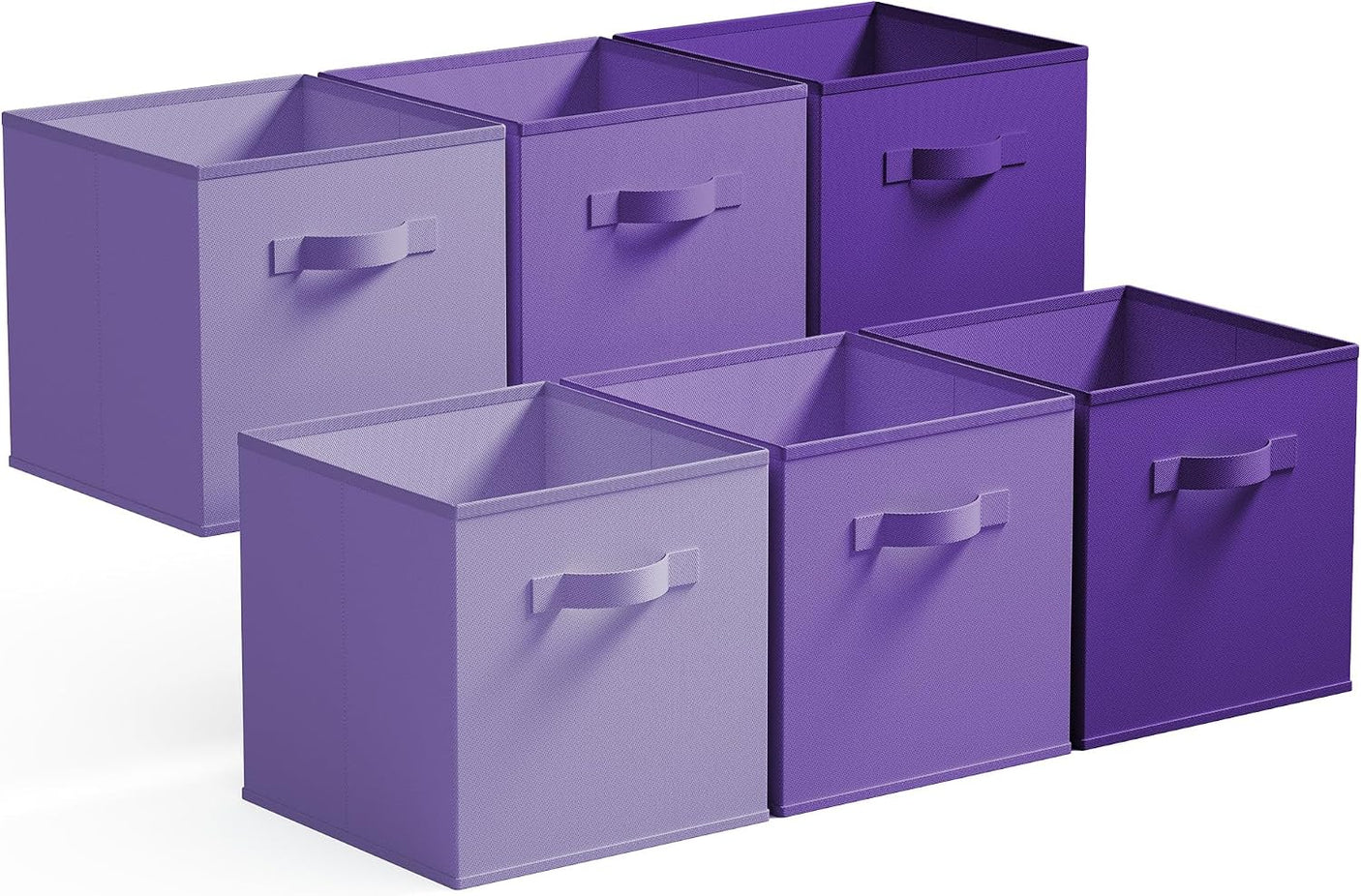 11 Inch Cube Storage Bins for Shelves, 6-Pack, Purple Gradient