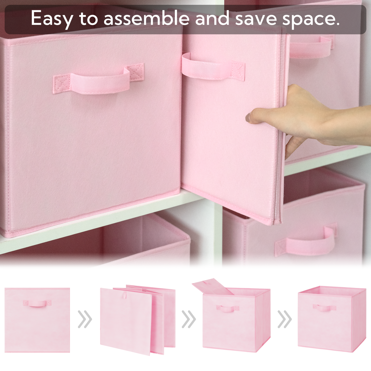 Cube Storage Bins, 13 x 13 inches, 6 Pack