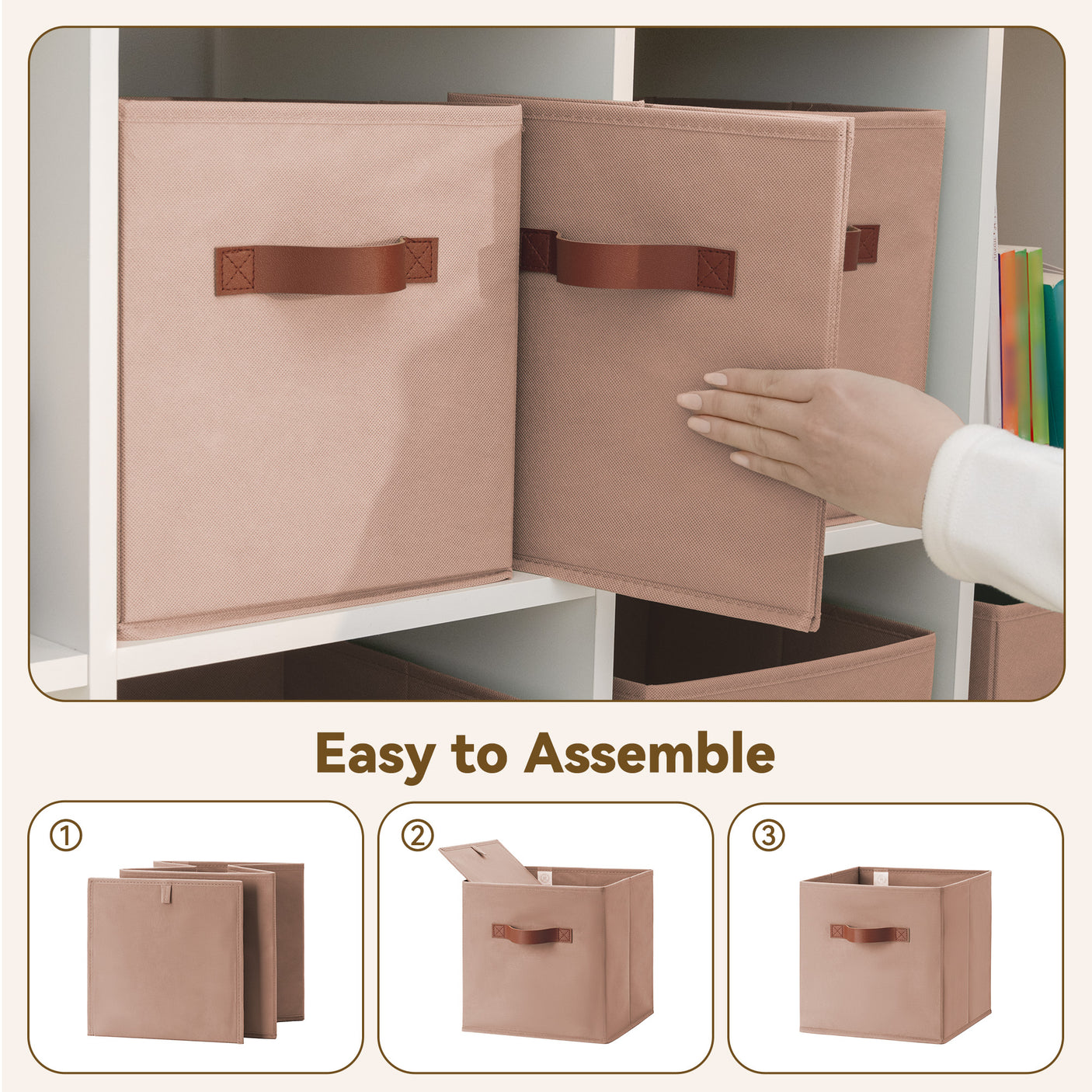 Cube Storage Bins, 13 x 13 inches, 6 Pack