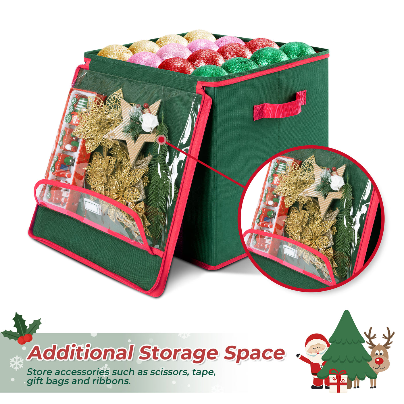 64-3" Ornaments Christmas Ornament Storage Box