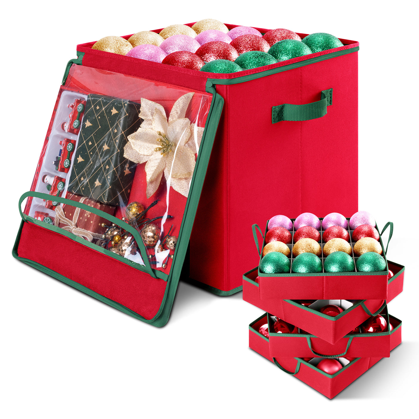 64-3" Ornaments Christmas Ornament Storage Box