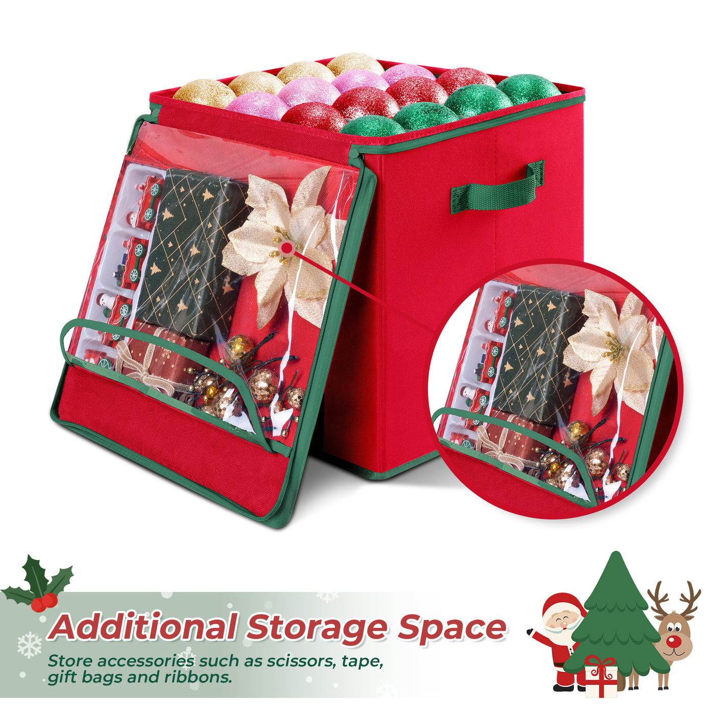 64-3" Ornaments Christmas Ornament Storage Box