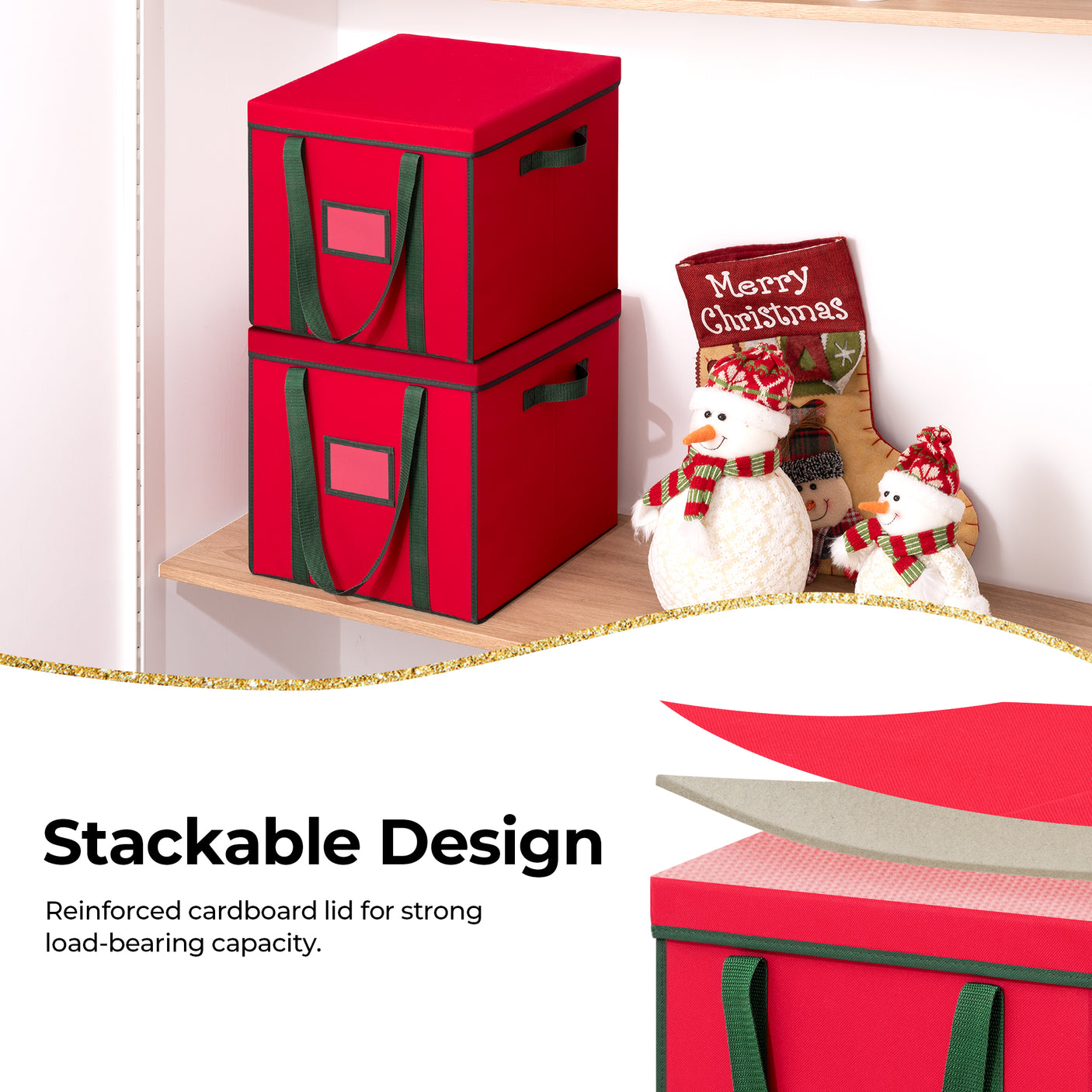 64-3" Ornaments, Christmas Ornament Storage Box with Trays