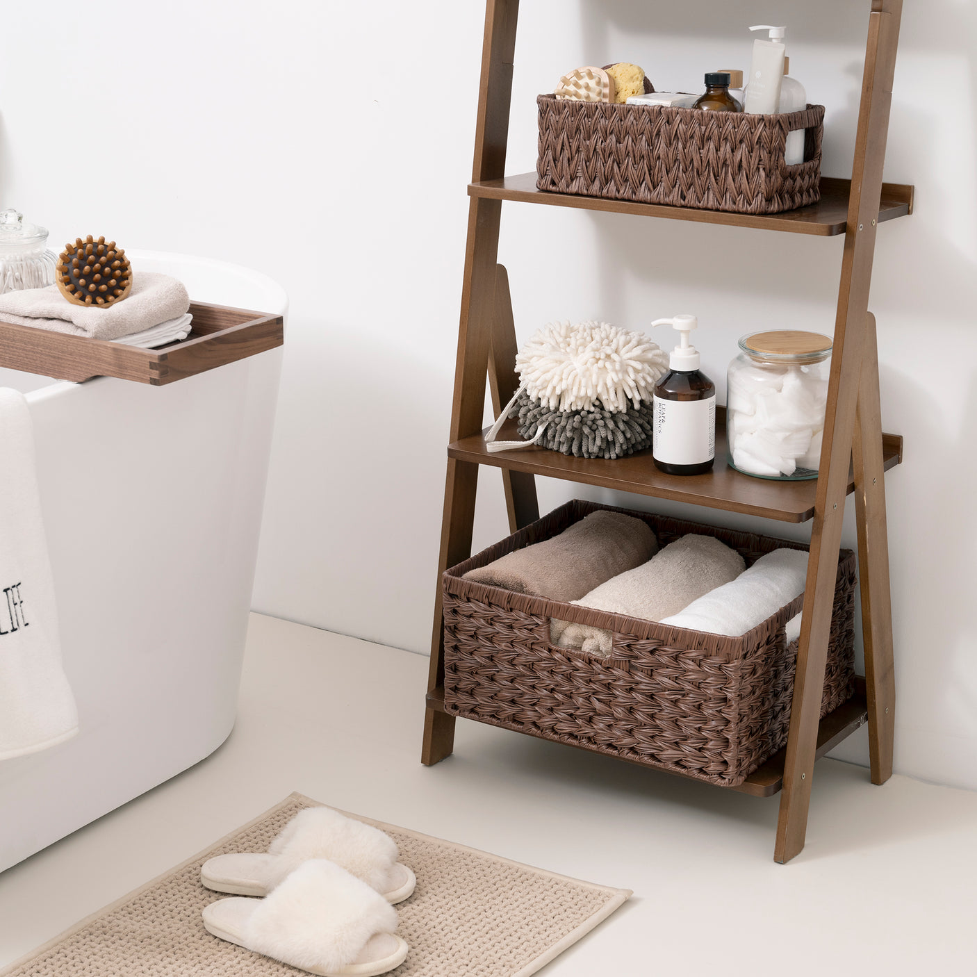 Large Handmade Wicker Basket, 4-Color