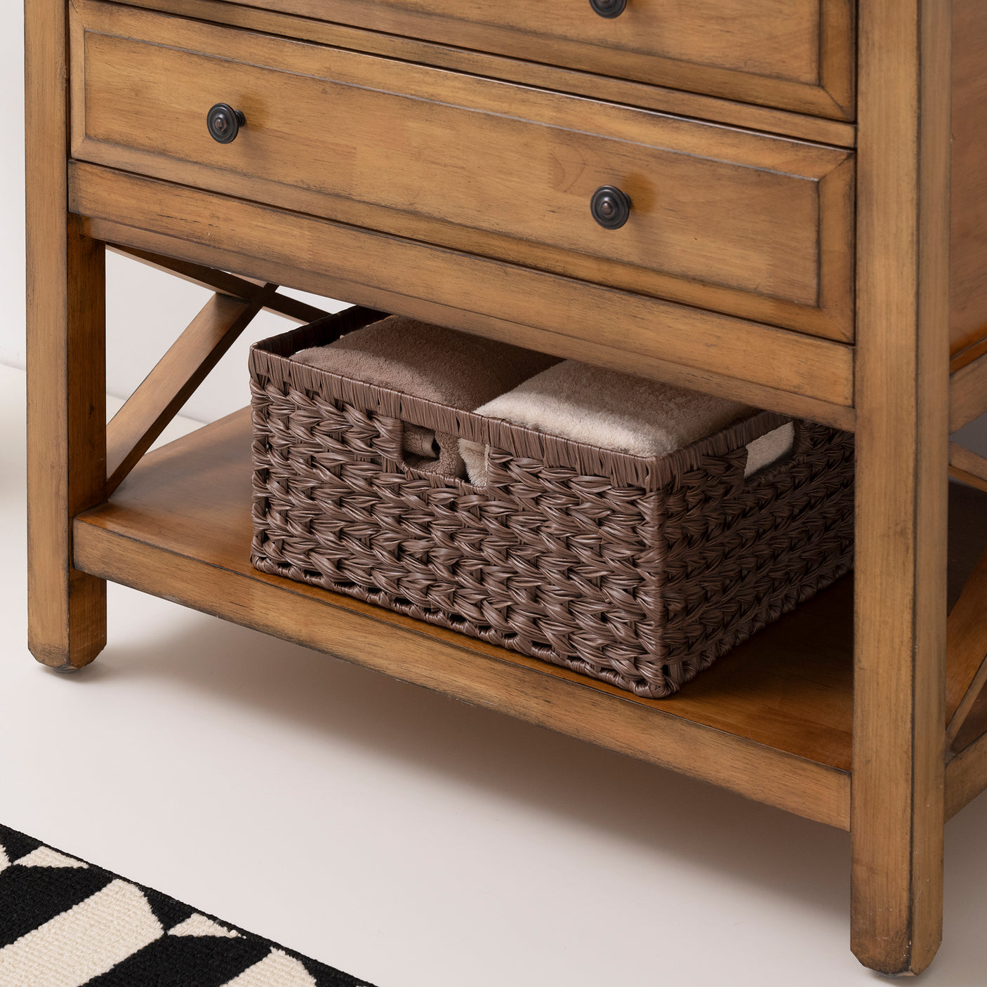 Large Handmade Wicker Basket, 4-Color