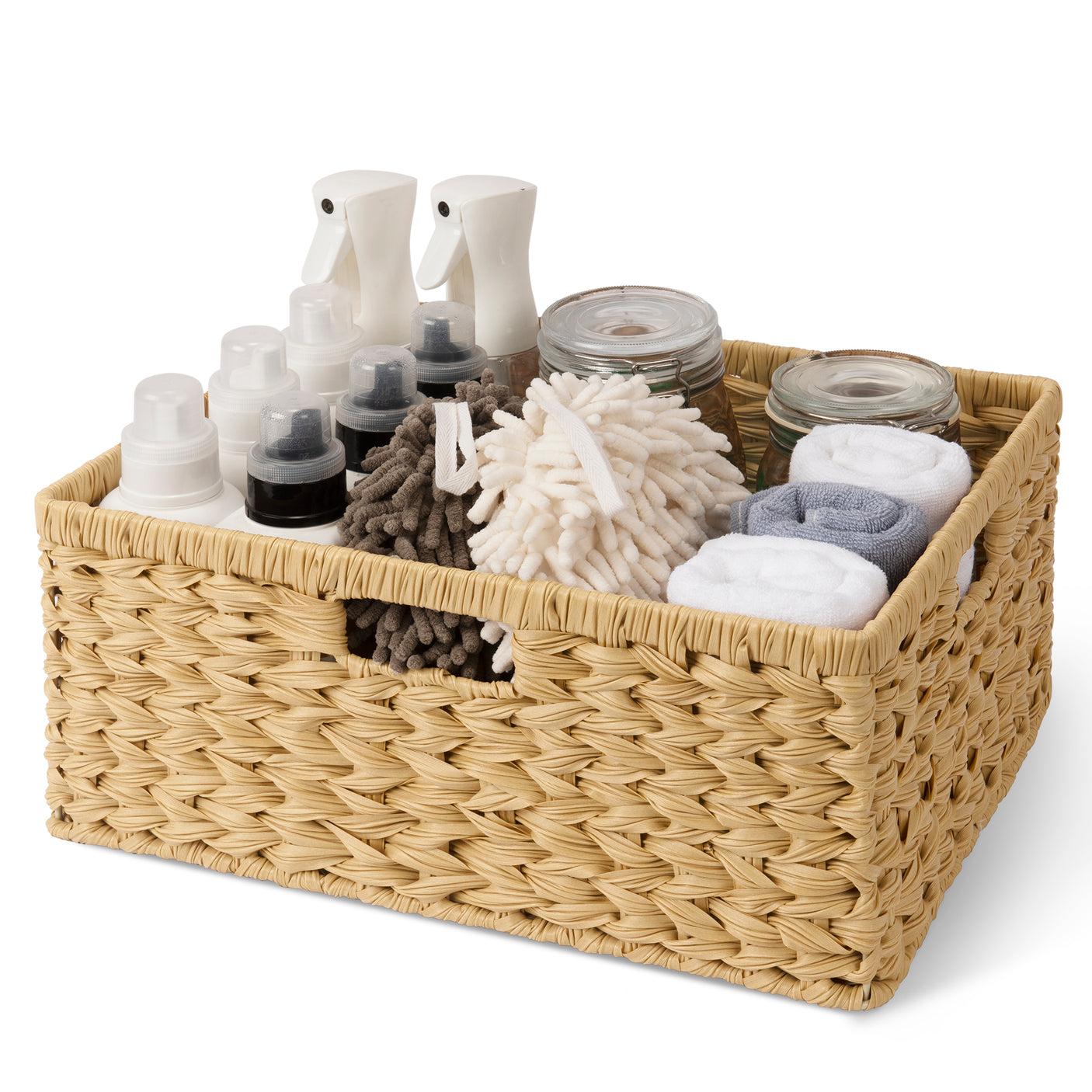 Large Handmade Wicker Basket, 4-Color