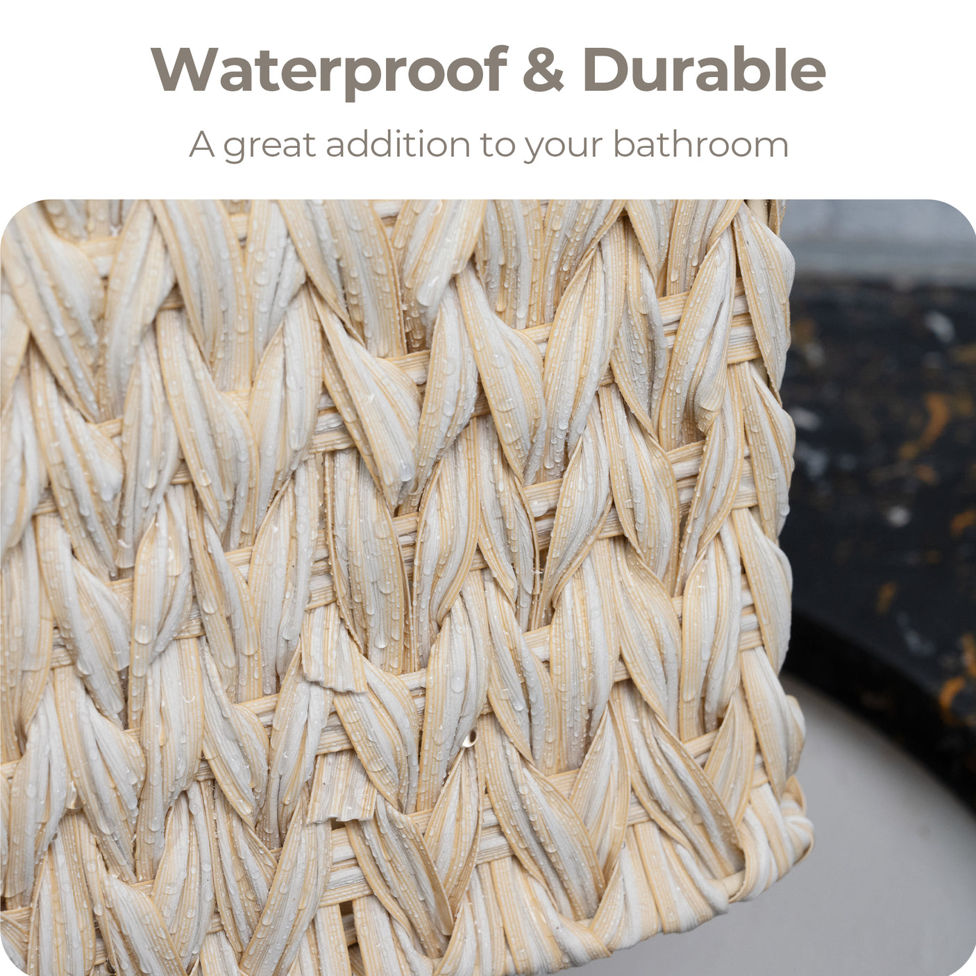 Rectangular Woven Wicker Storage Baskets, 2 Pack