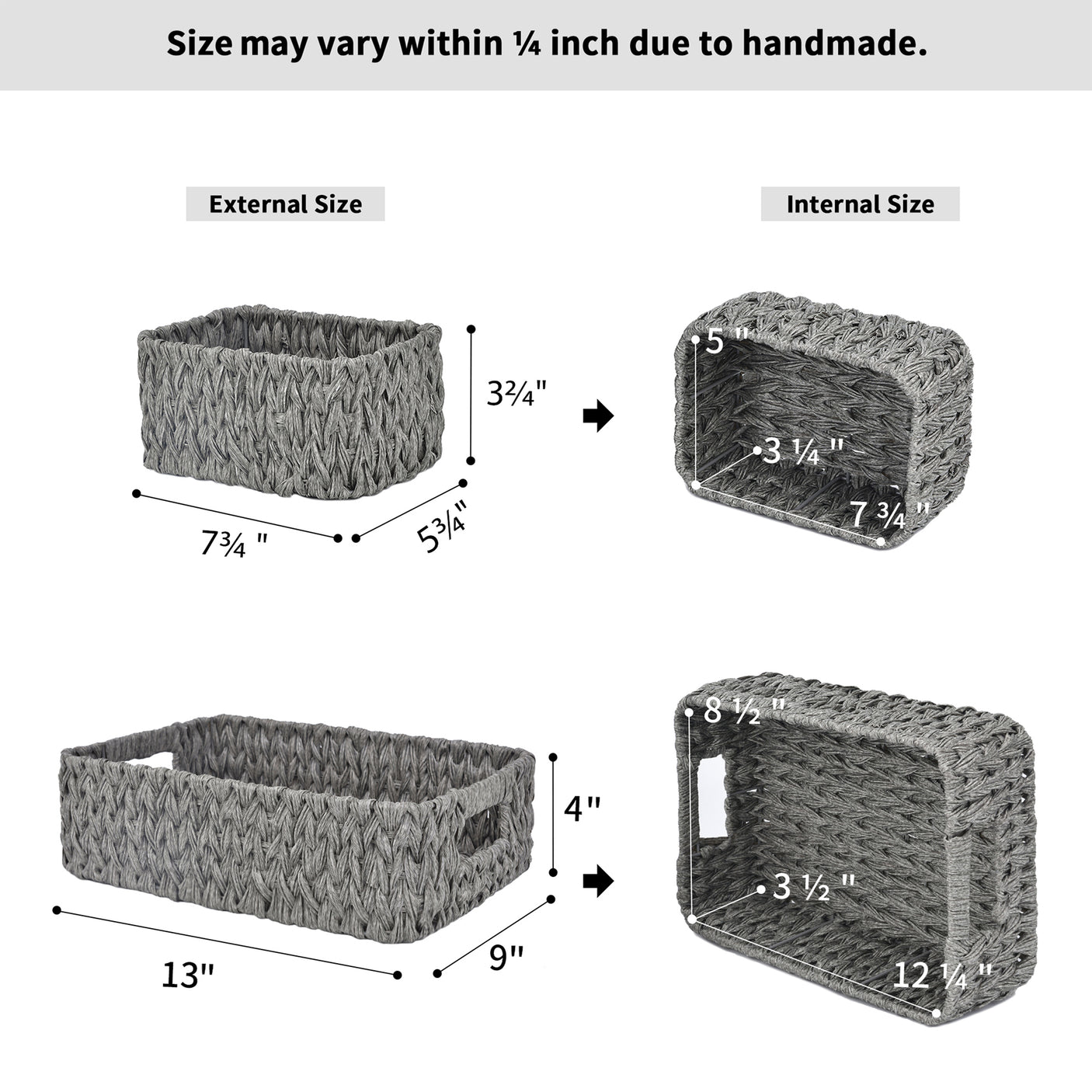 Waterproof Storage Baskets, 3 in 1 Pack