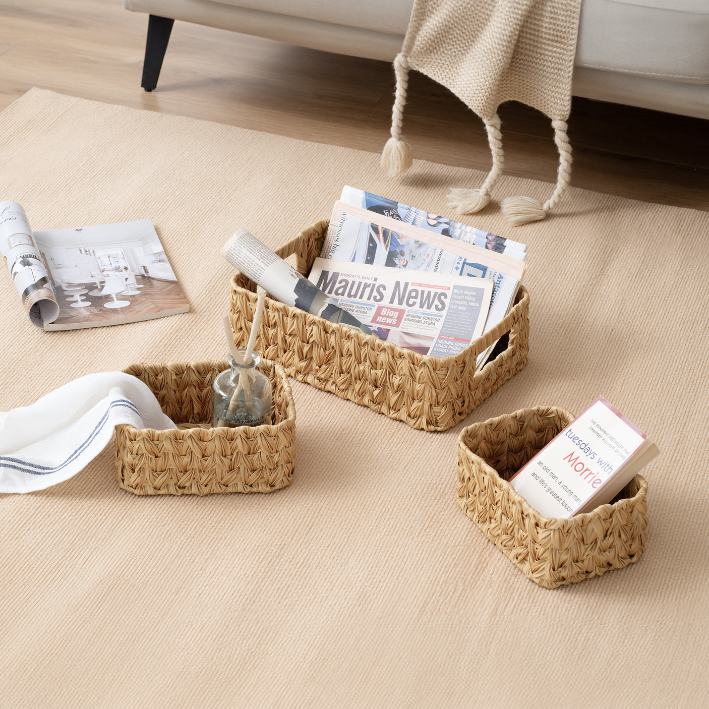 Waterproof Storage Baskets, 3 in 1 Pack