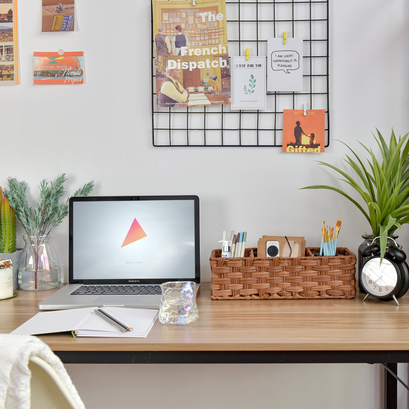 3-Section Handwoven Wicker Basket, 2 Pack