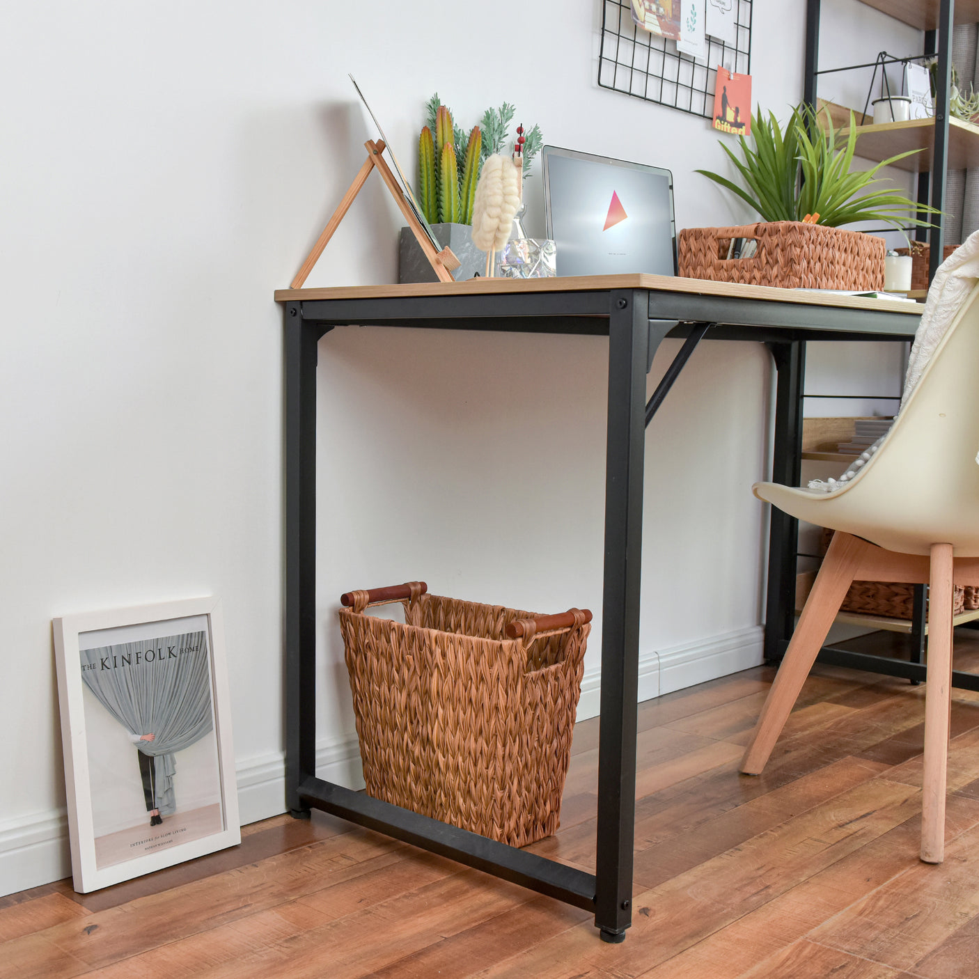 Woven Wicker Trash Basket with Handles, 2 Pack