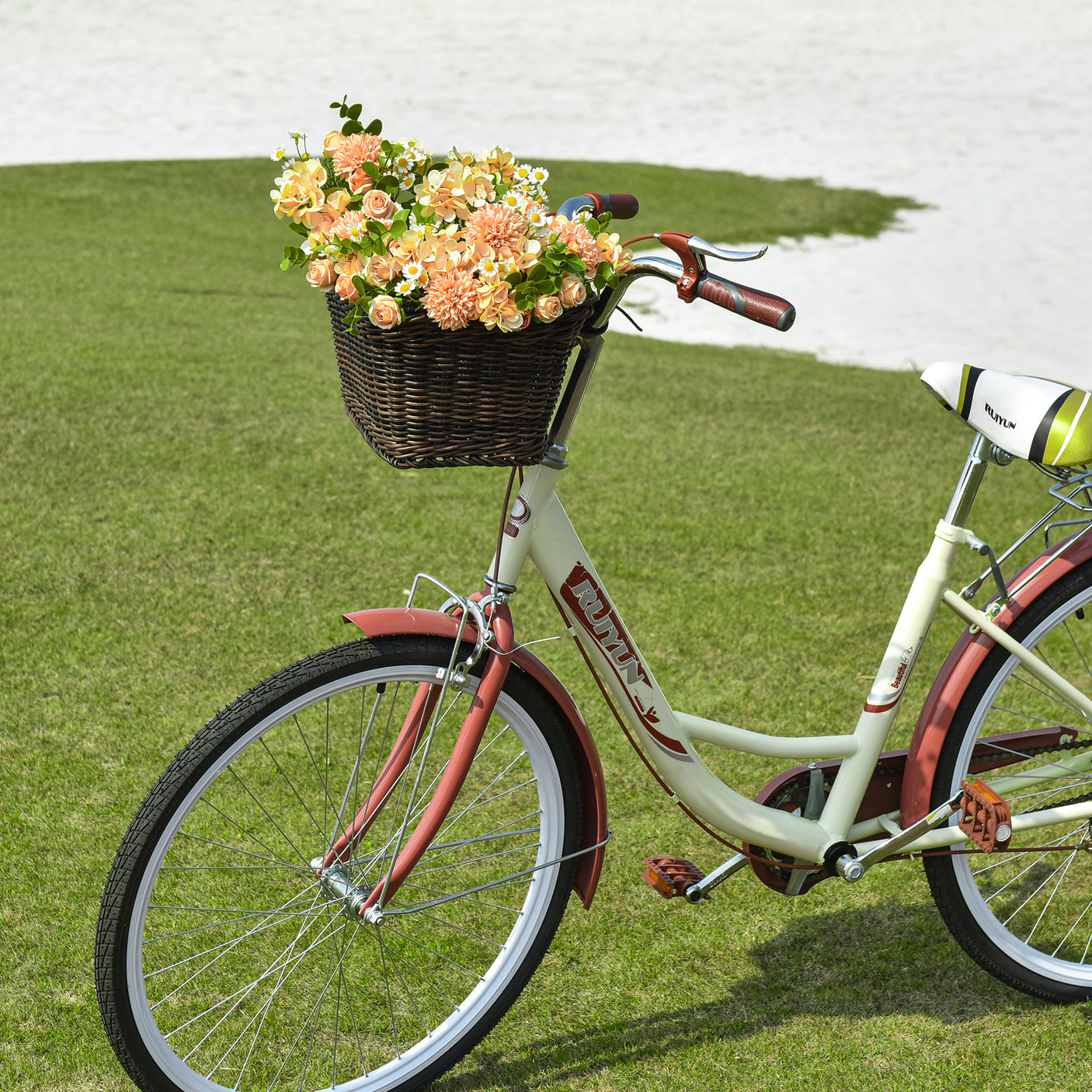 Detachable Wicker Bike Basket for 5 Color