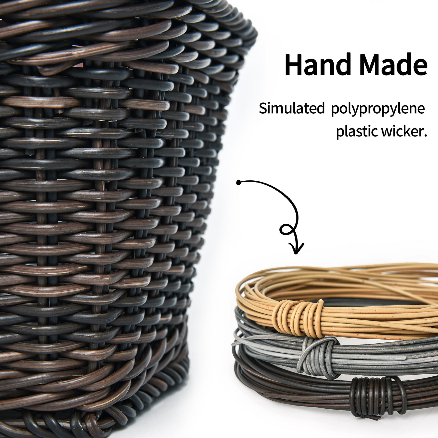 Detachable Wicker Bike Basket for 5 Color