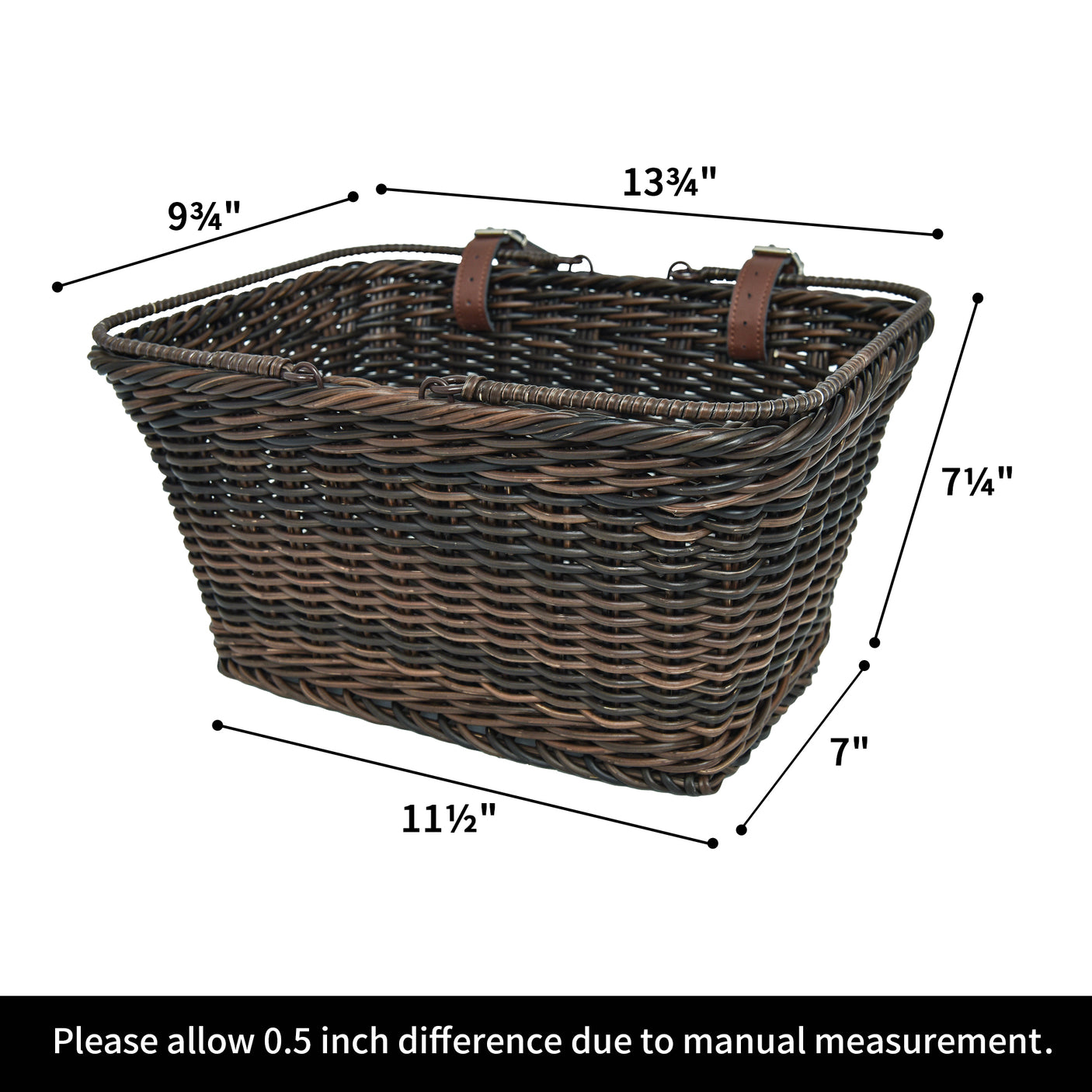 Detachable Wicker Bike Basket for 5 Color