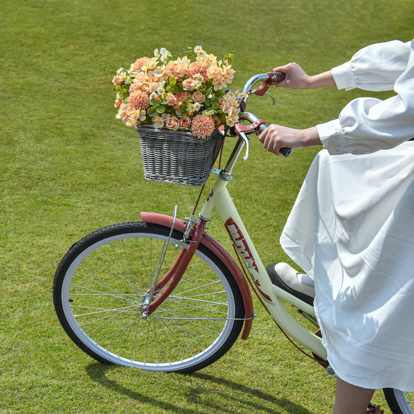 Detachable Wicker Bike Basket for 5 Color