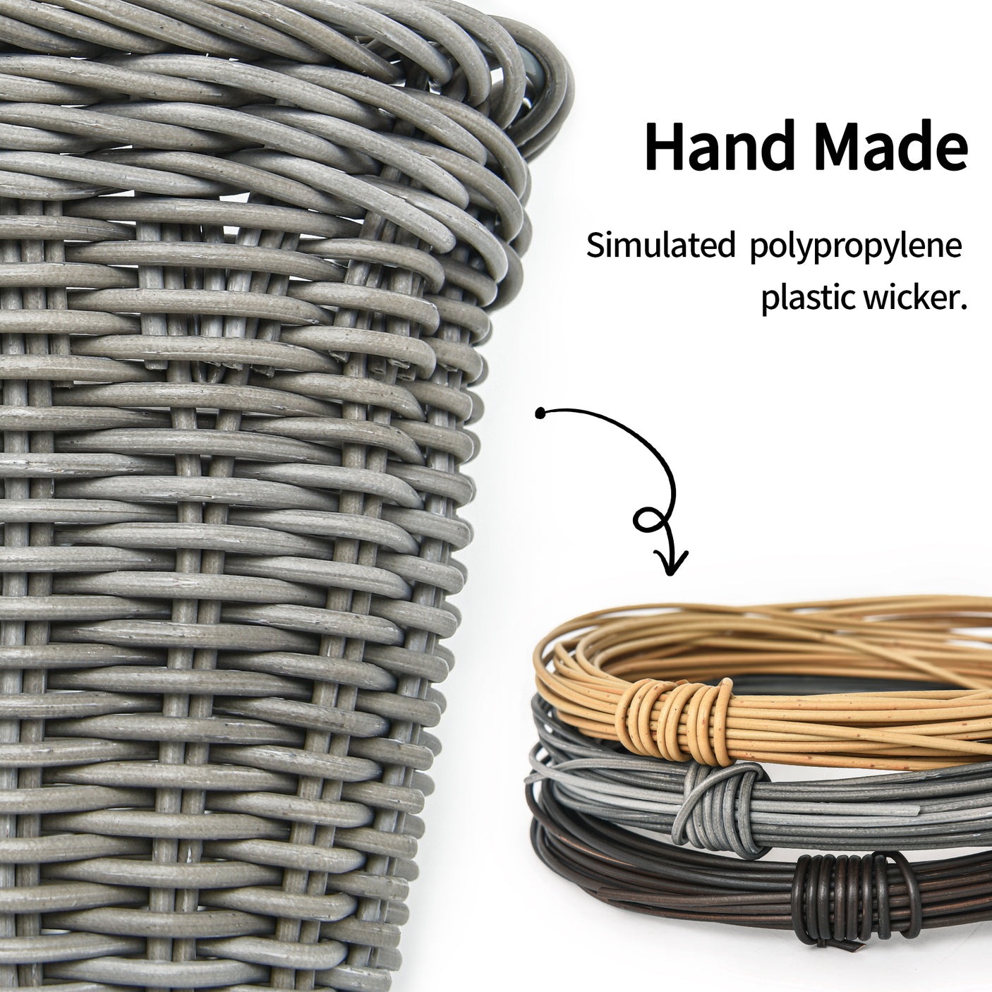 Detachable Wicker Bike Basket for 5 Color