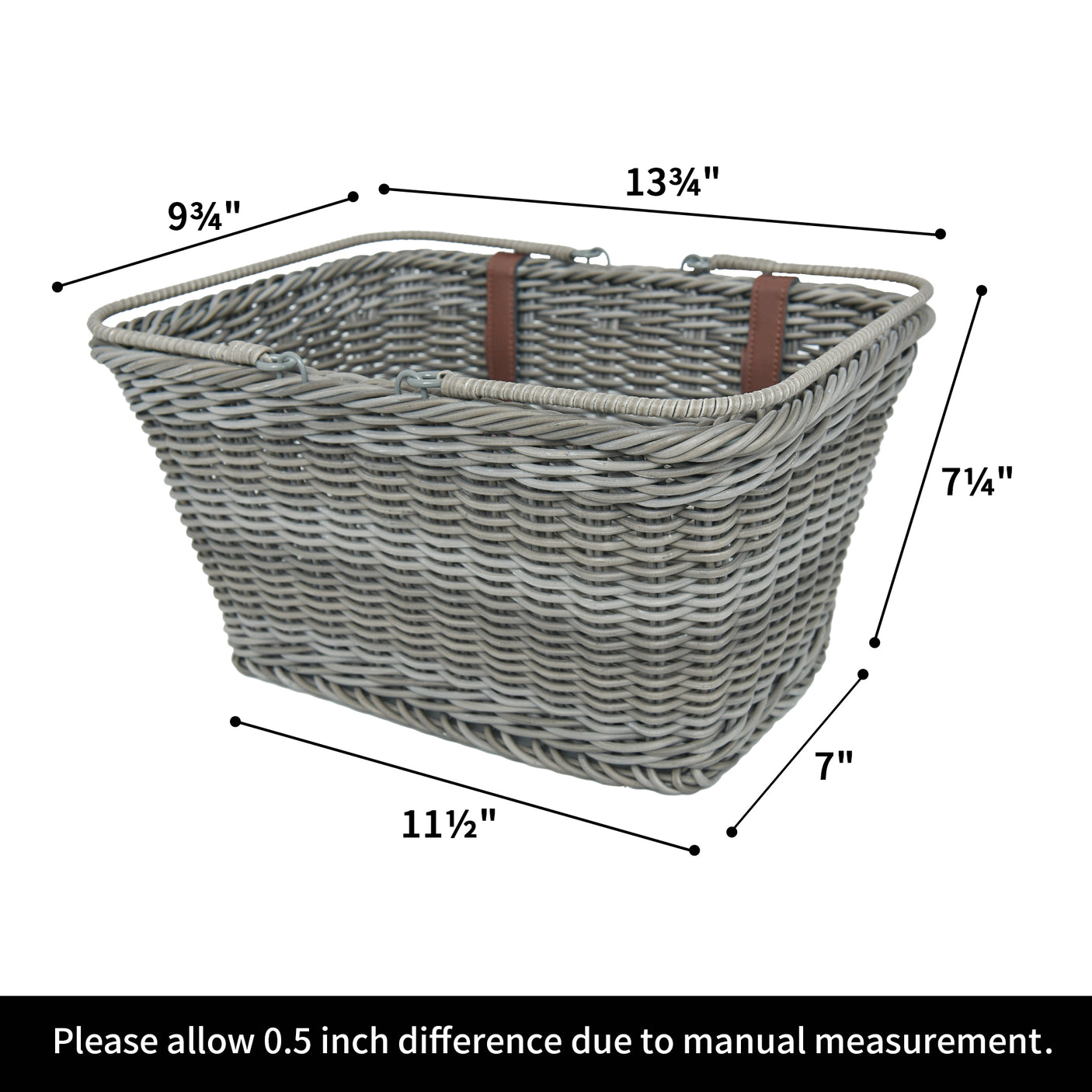 Detachable Wicker Bike Basket for 5 Color