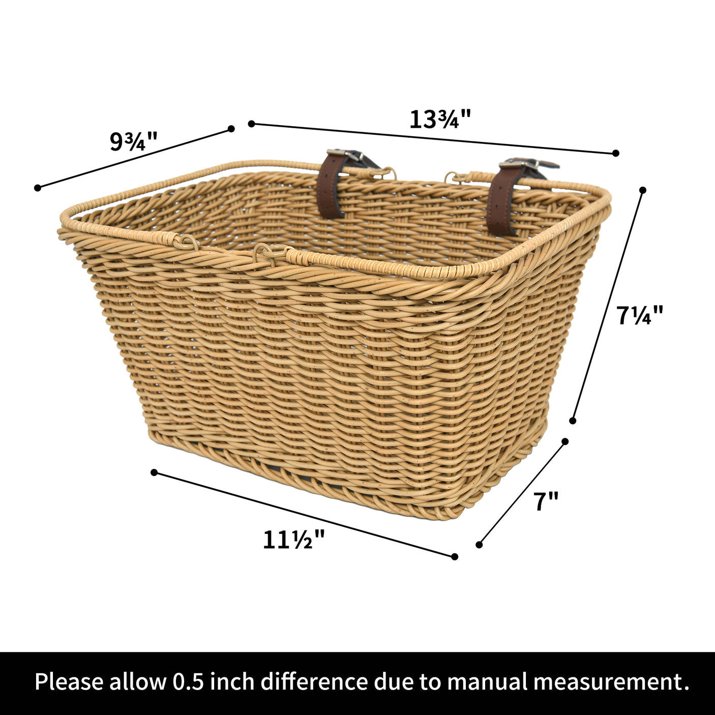 Detachable Wicker Bike Basket for 5 Color