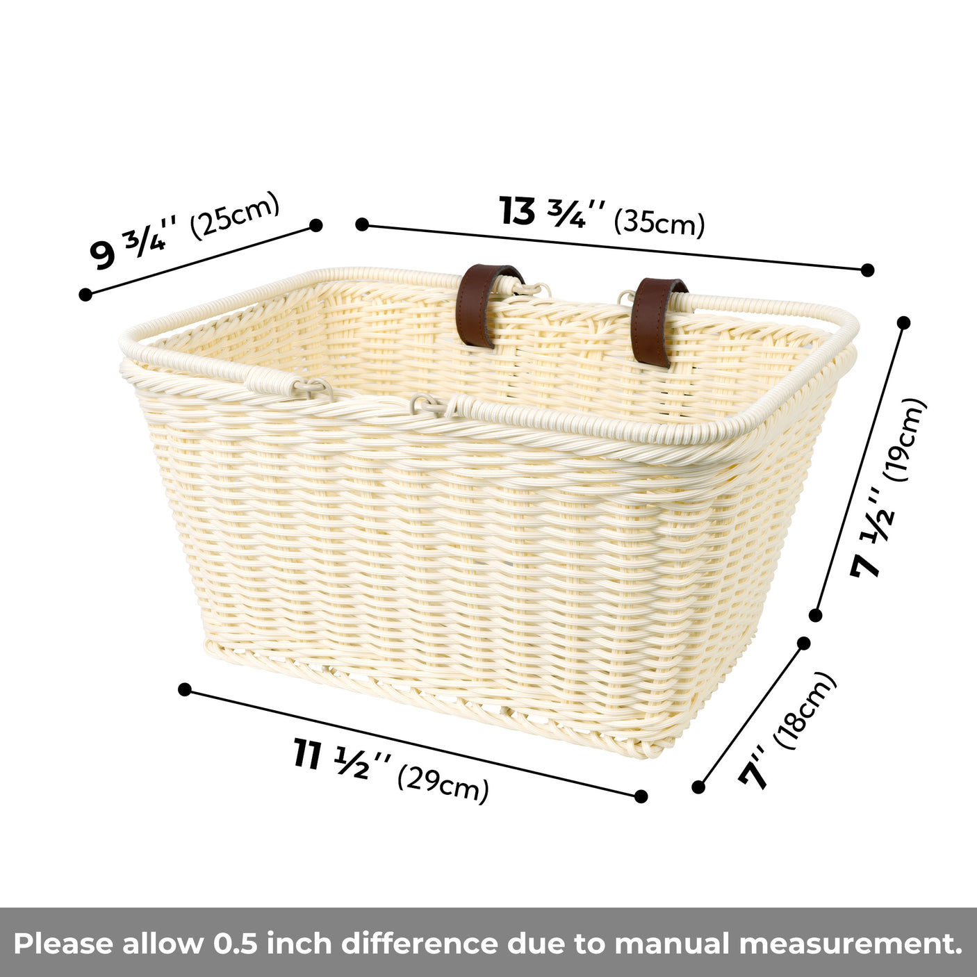 Detachable Wicker Bike Basket for 5 Color