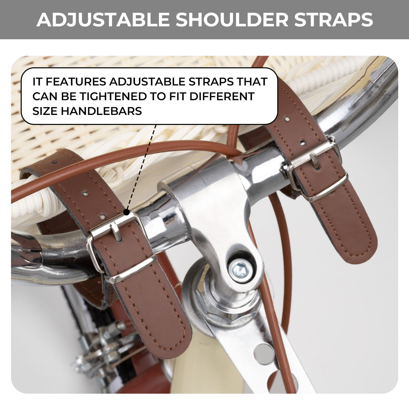 Detachable Wicker Bike Basket for 5 Color