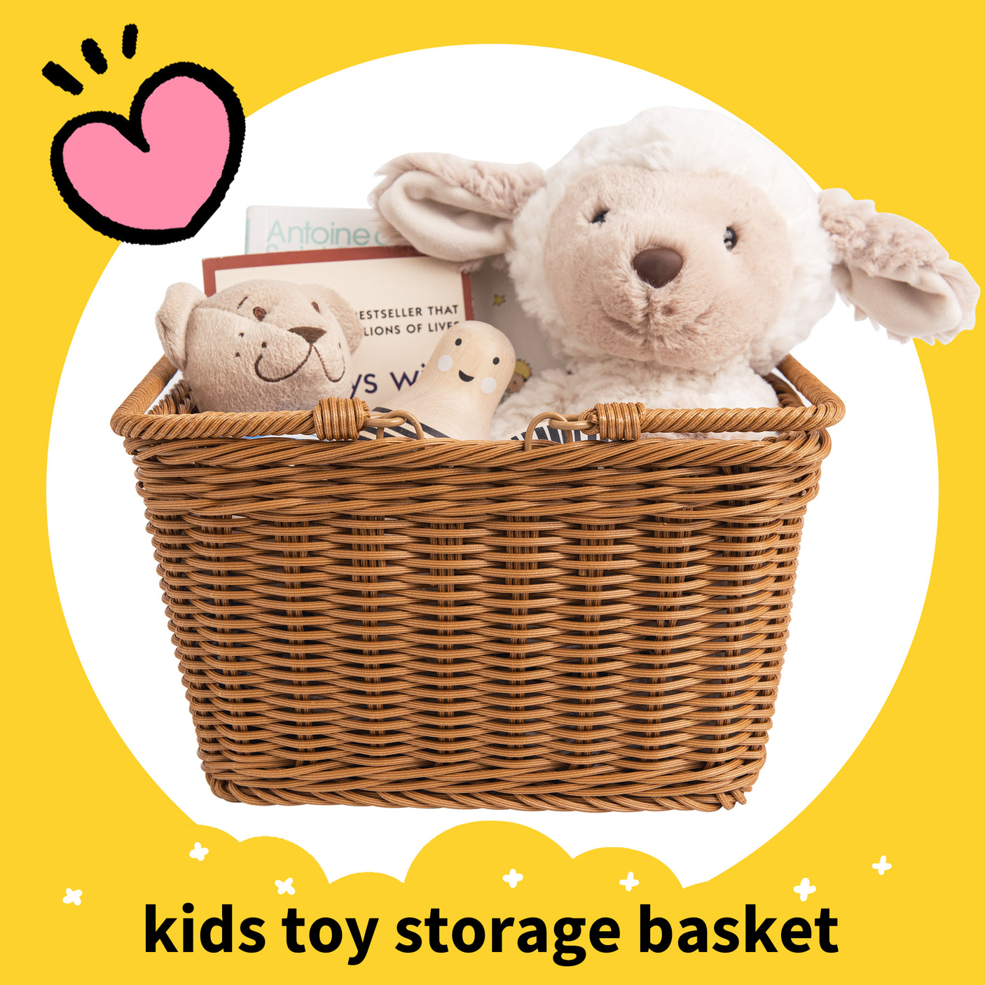 Grils' Bike Basket with Extra Handles