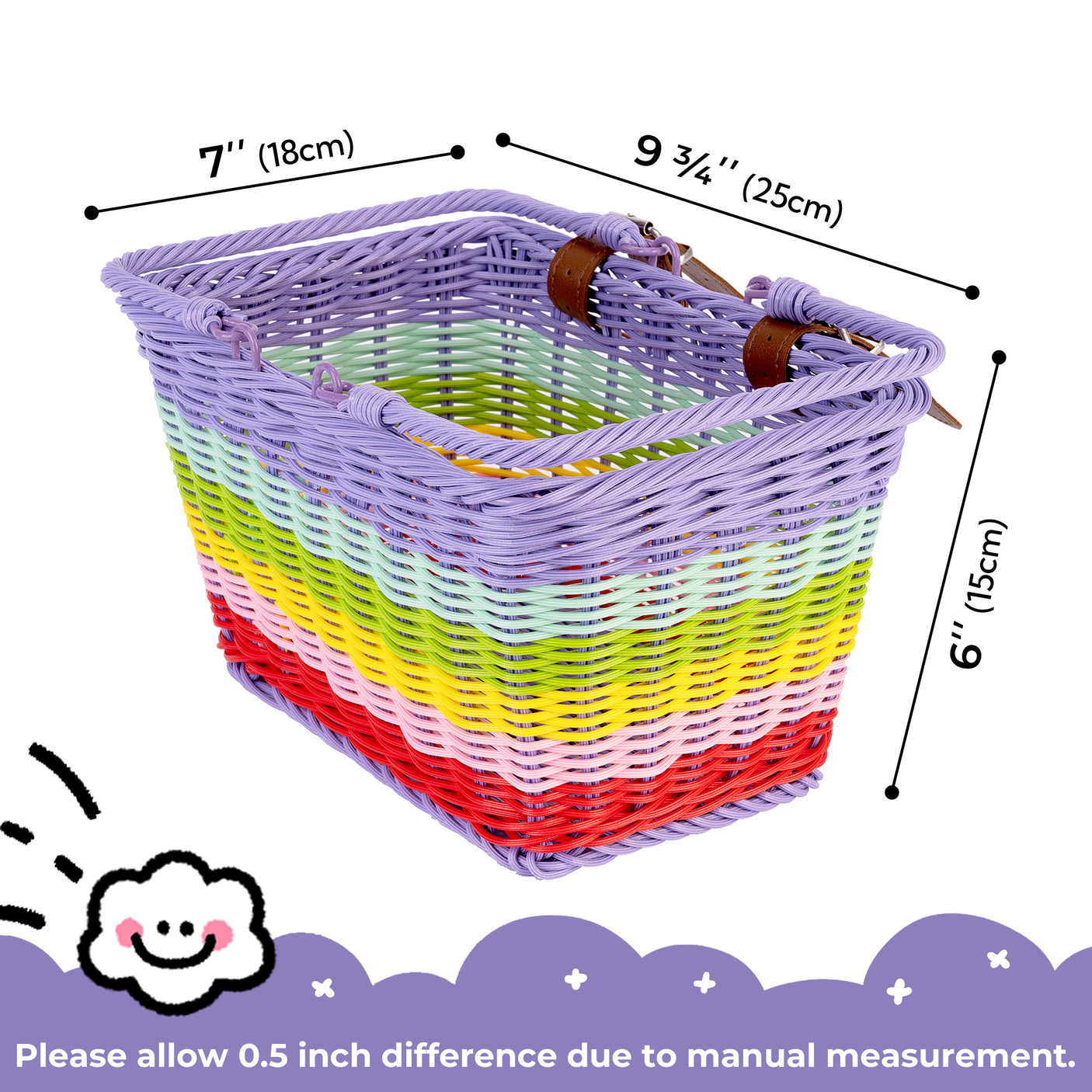 Grils' Bike Basket with Extra Handles
