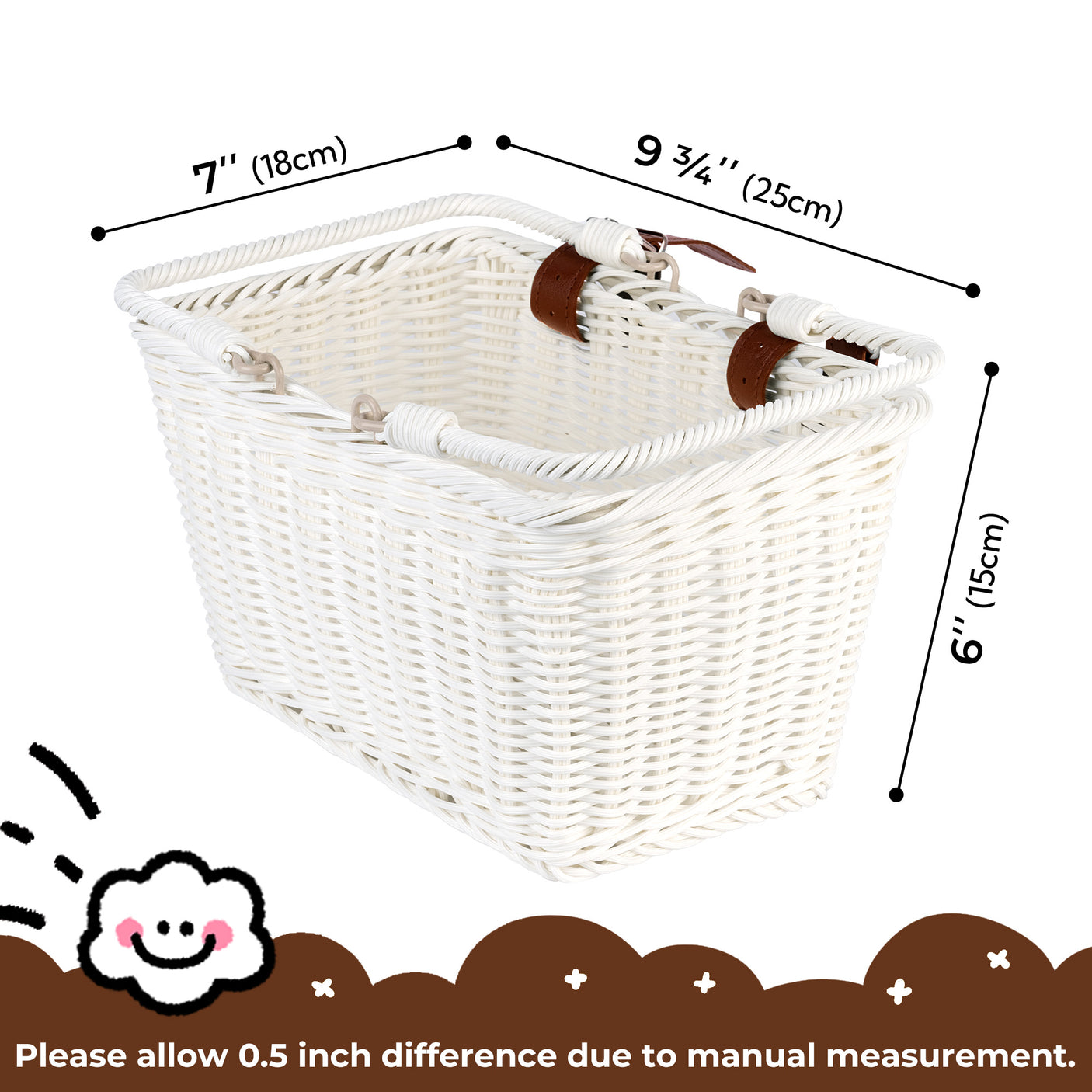 Grils' Bike Basket with Extra Handles