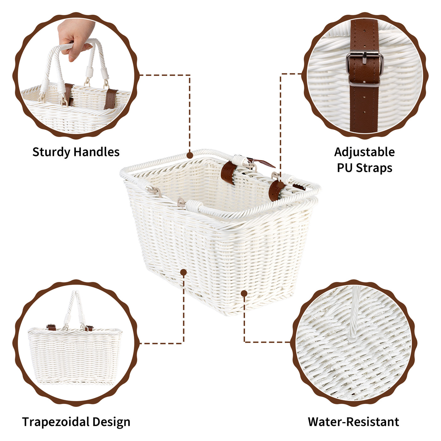 Grils' Bike Basket with Extra Handles