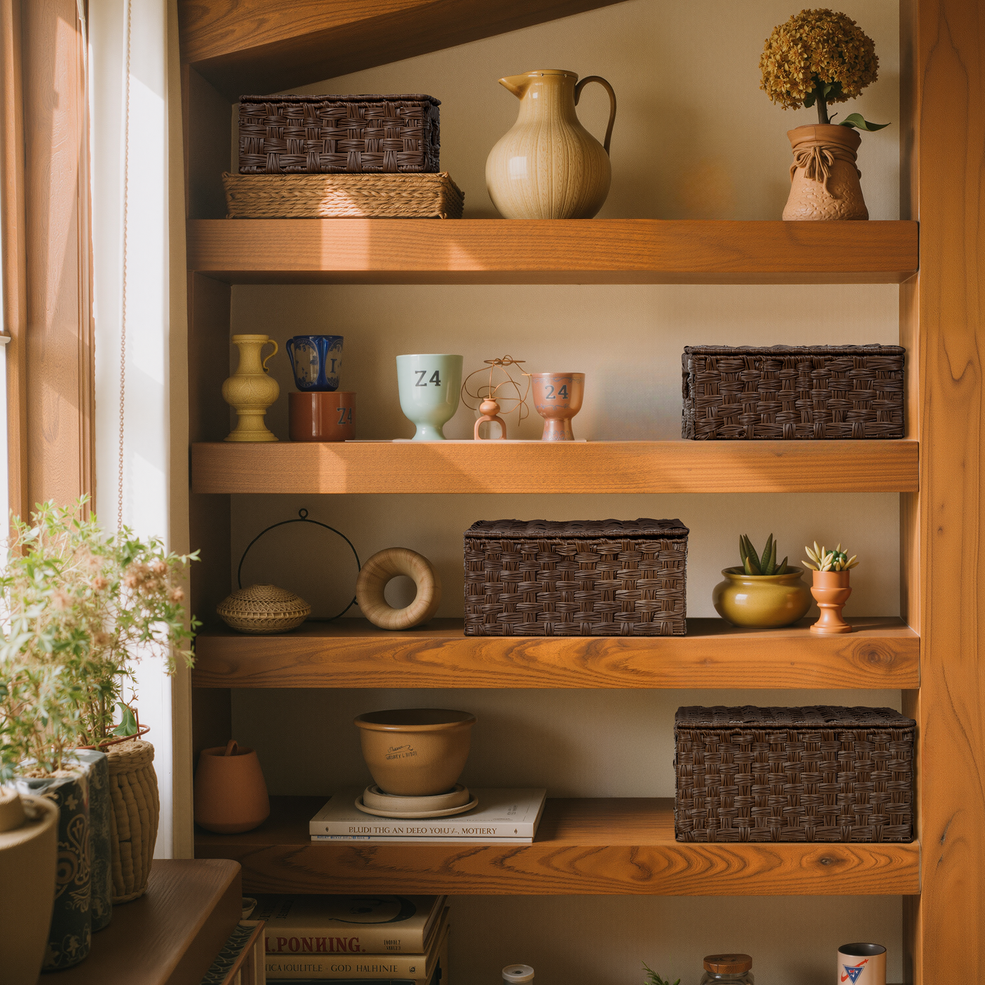 Nesting Wicker Storage Boxes with Lids, 3 in 1 Pack/ 4 in 1 Pack