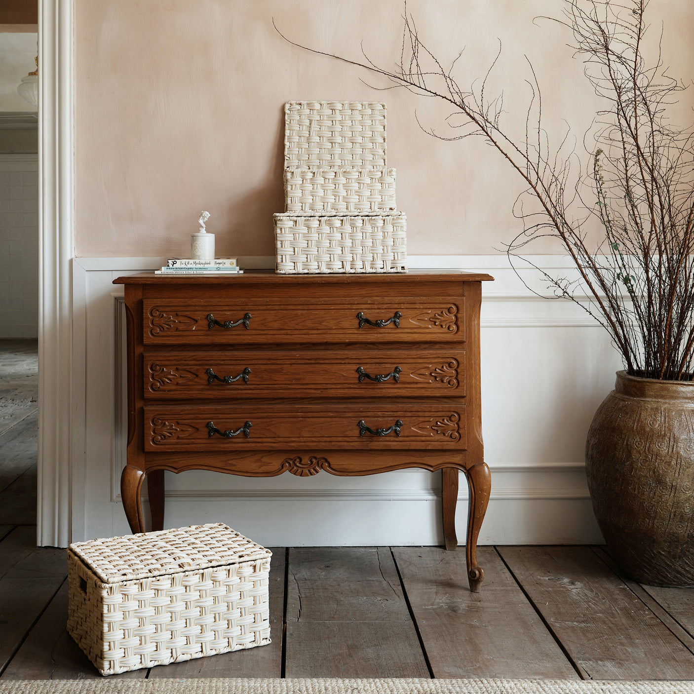 Nesting Wicker Storage Boxes with Lids, 3 in 1 Pack/ 4 in 1 Pack