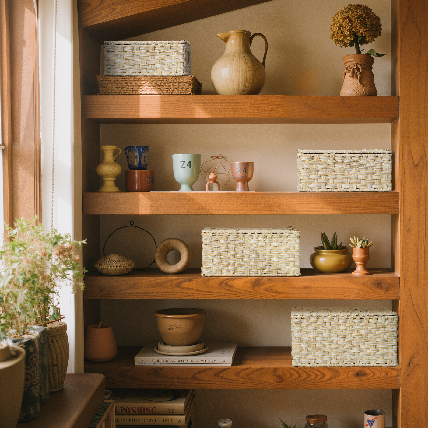 Nesting Wicker Storage Boxes with Lids, 3 in 1 Pack/ 4 in 1 Pack