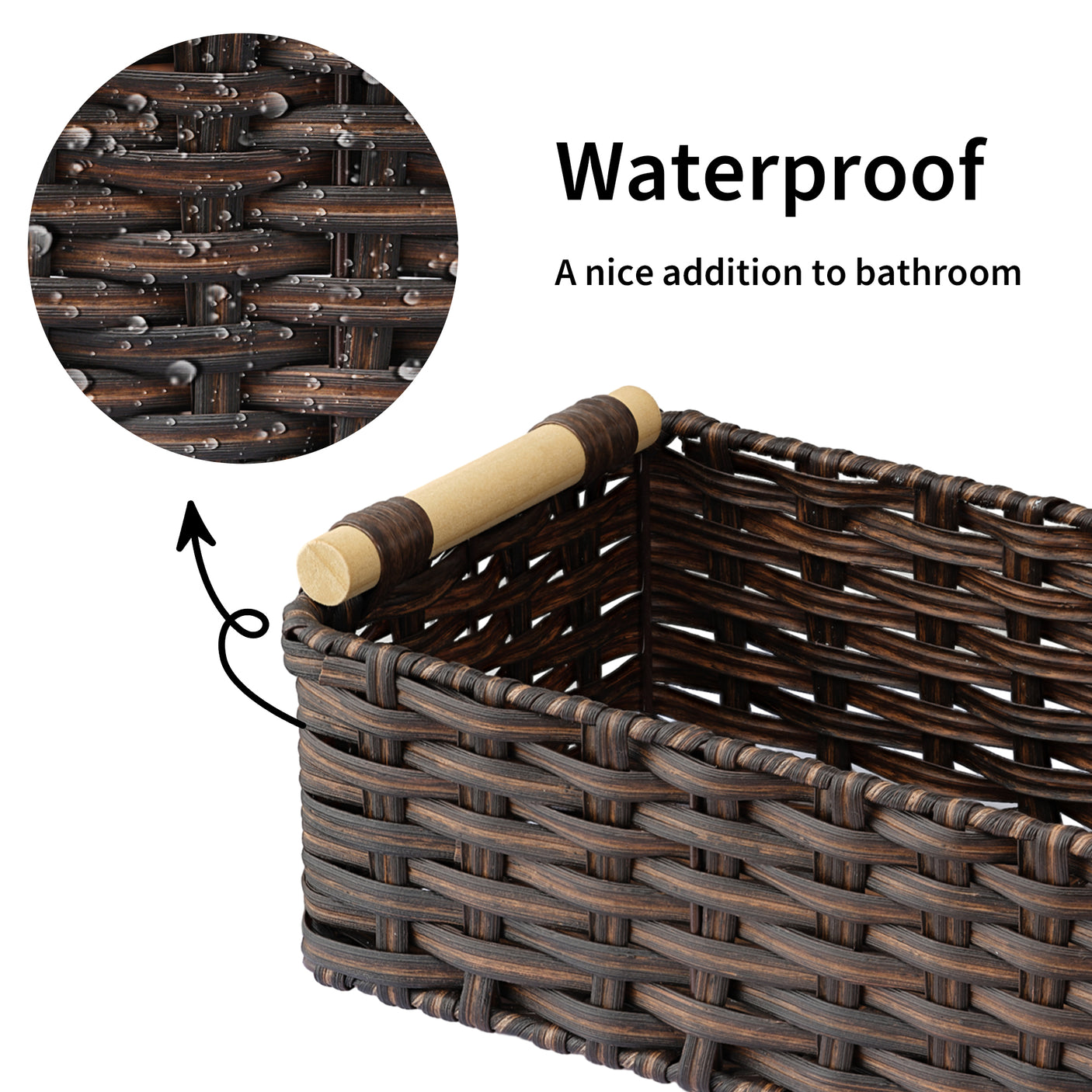 Waterproof Wicker Baskets with Handle