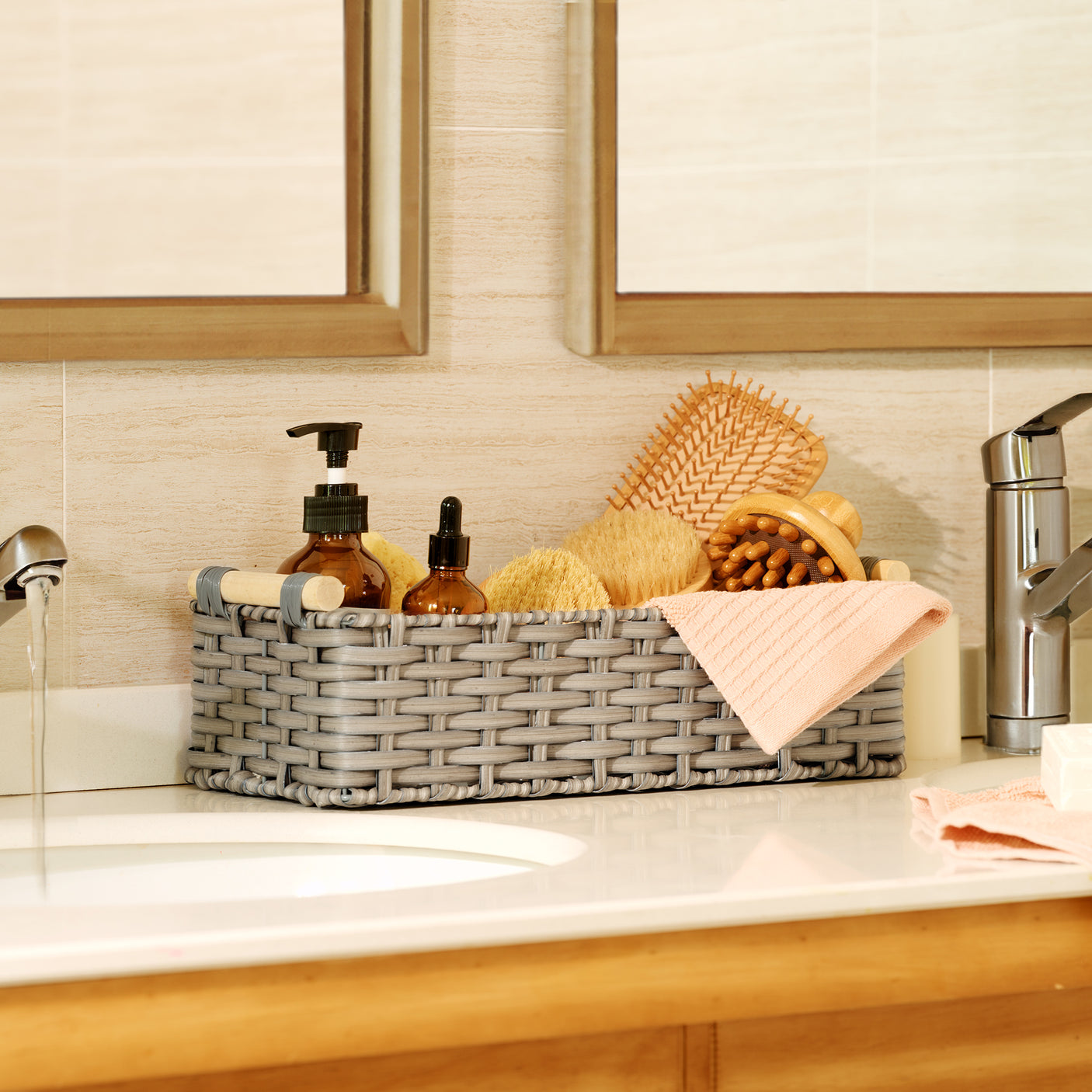 Waterproof Wicker Baskets with Handle