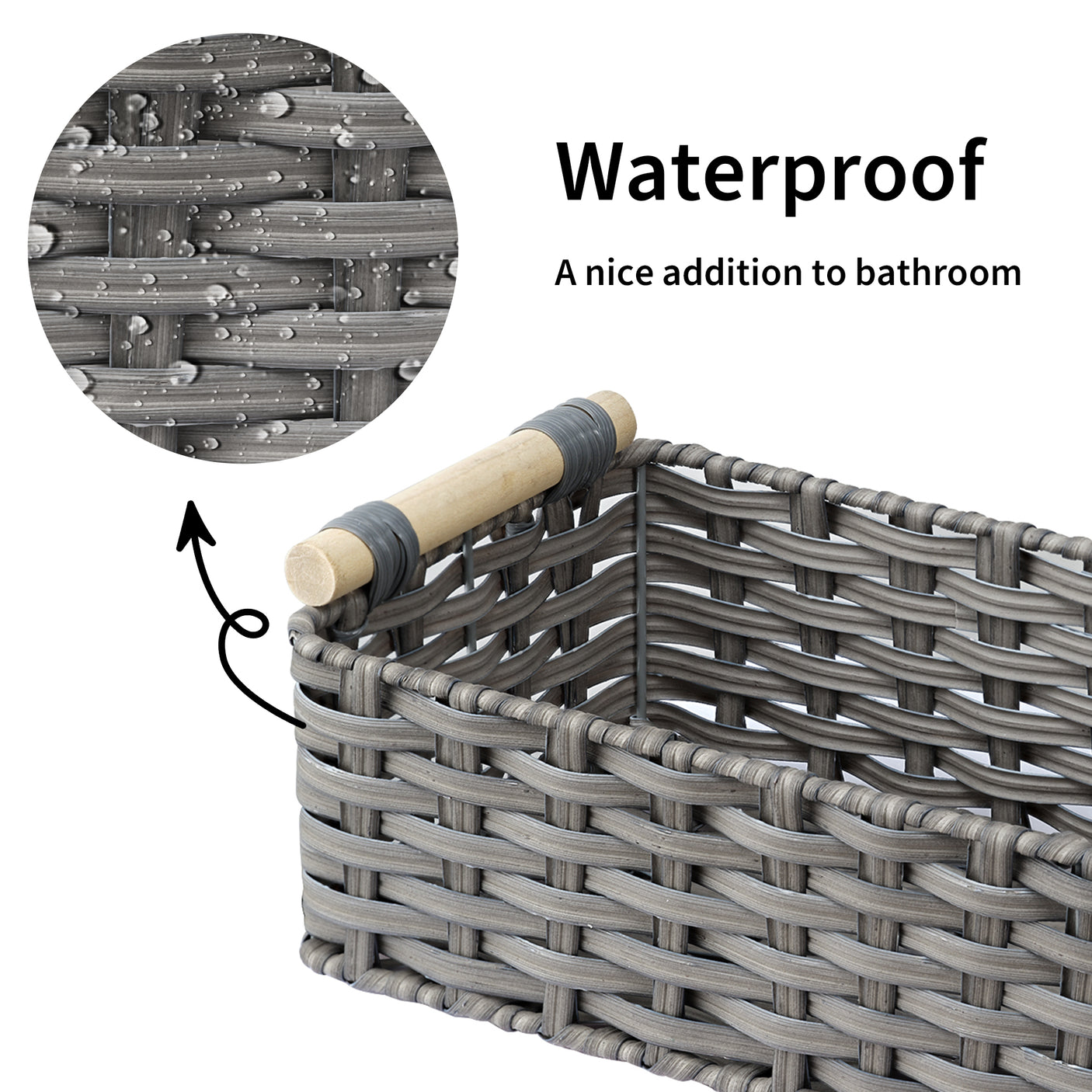 Waterproof Wicker Baskets with Handle
