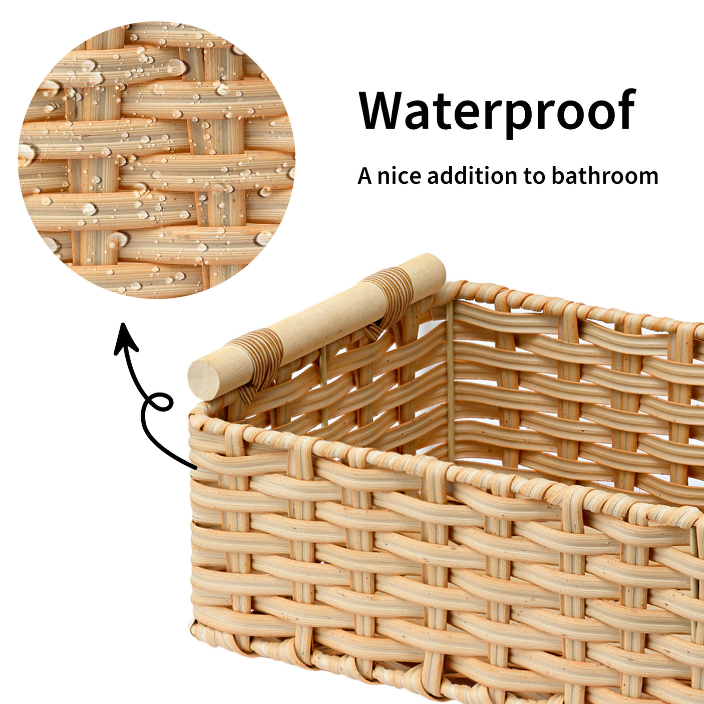 Waterproof Wicker Baskets with Handle