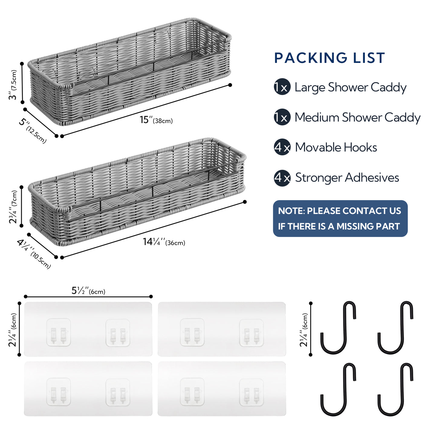 Hanging Woven Bathroom Shelves, 2 in 1 Pack