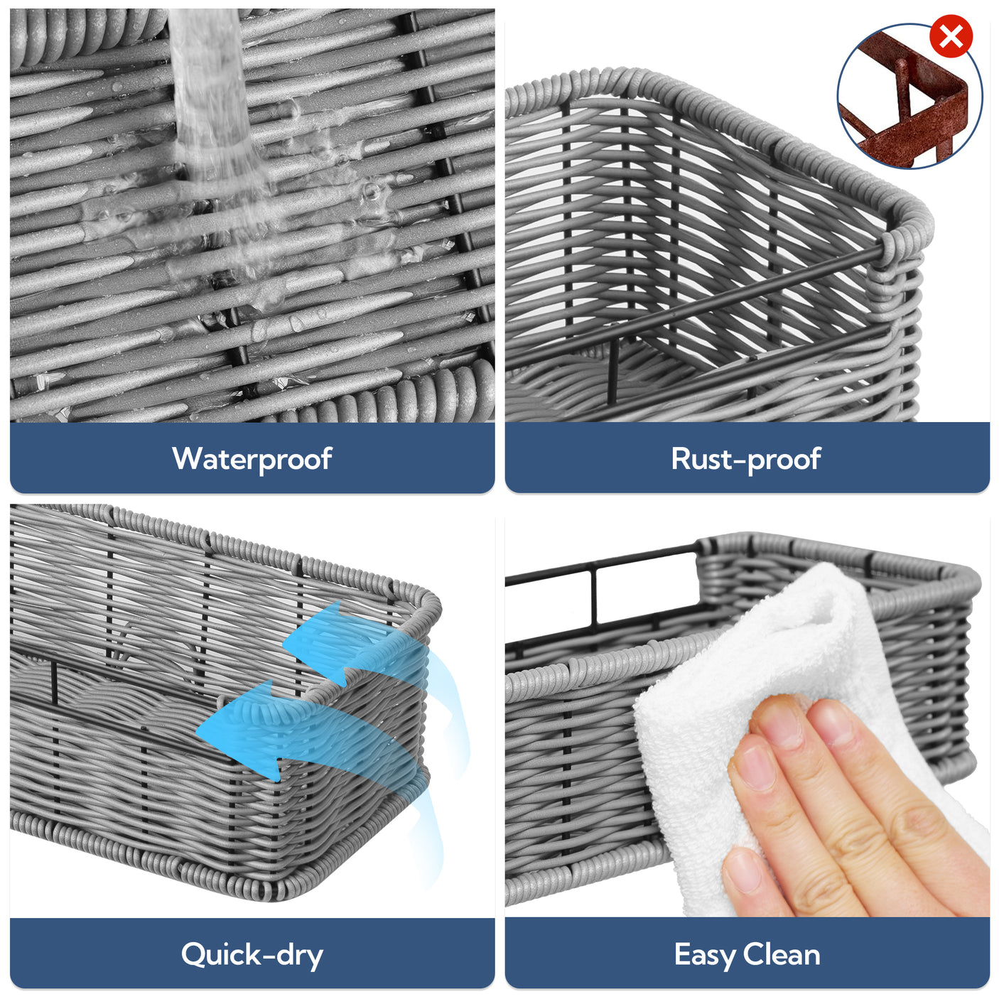 Hanging Woven Bathroom Shelves, 2 in 1 Pack