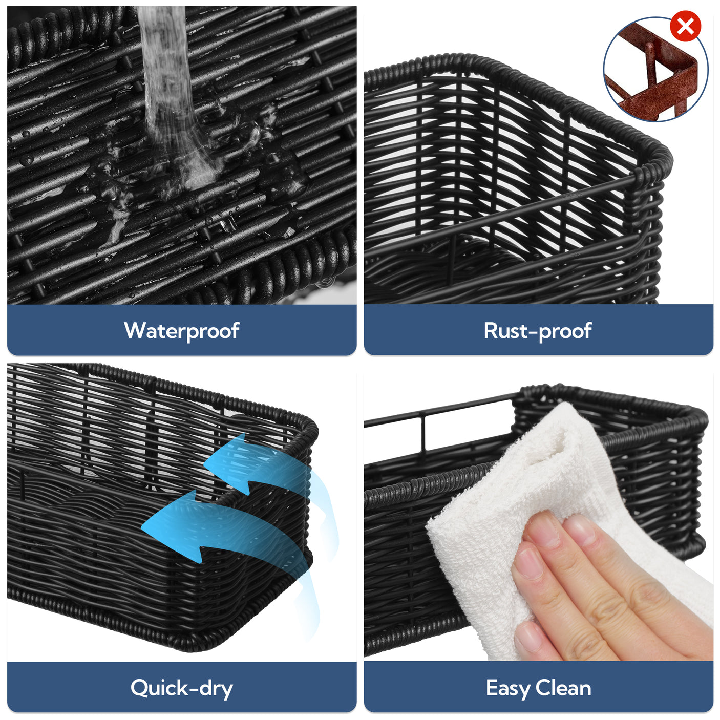 Hanging Woven Bathroom Shelves, 2 in 1 Pack