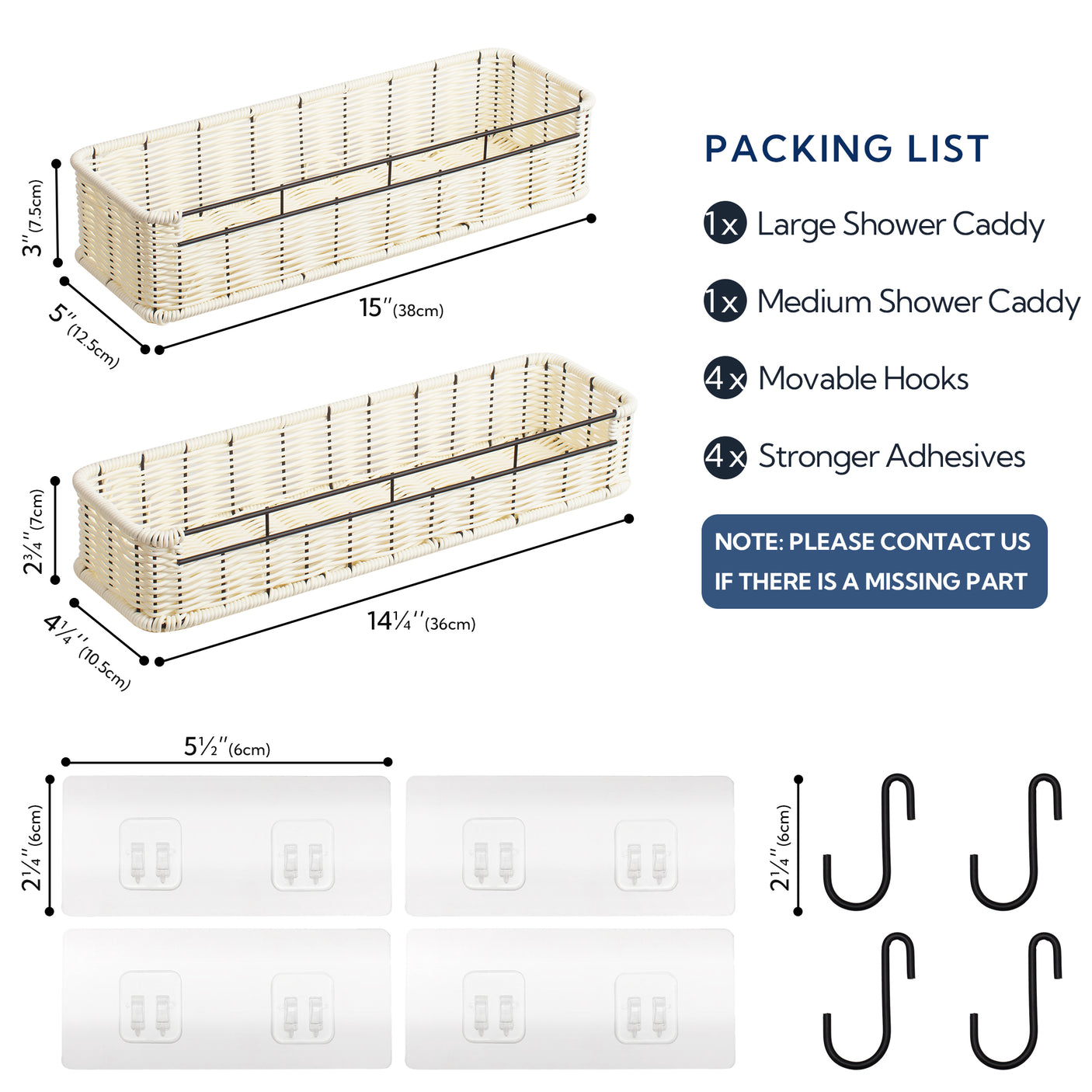 Hanging Woven Bathroom Shelves, 2 in 1 Pack